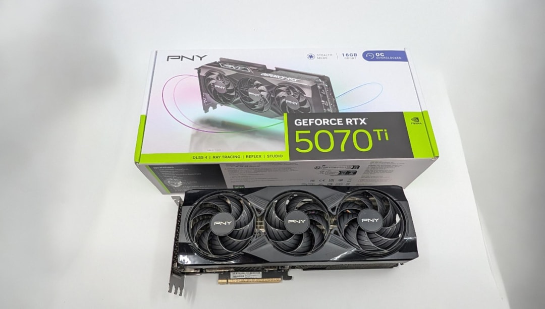 MINT PNY NVIDIA GeForce RTX 5070 Ti OC Triple Fan Graphics Card