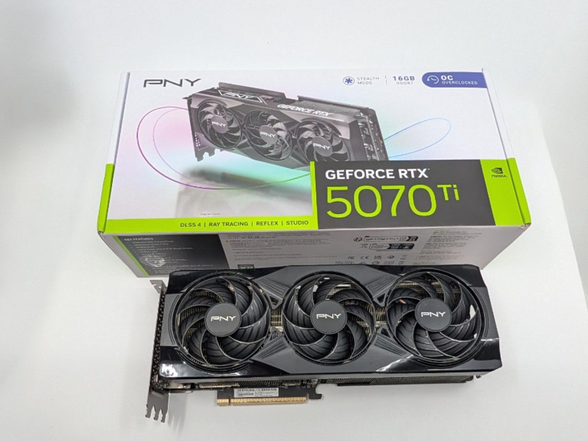 MINT PNY NVIDIA GeForce RTX 5070 Ti OC Triple Fan Graphics Card 16GB GDDR7