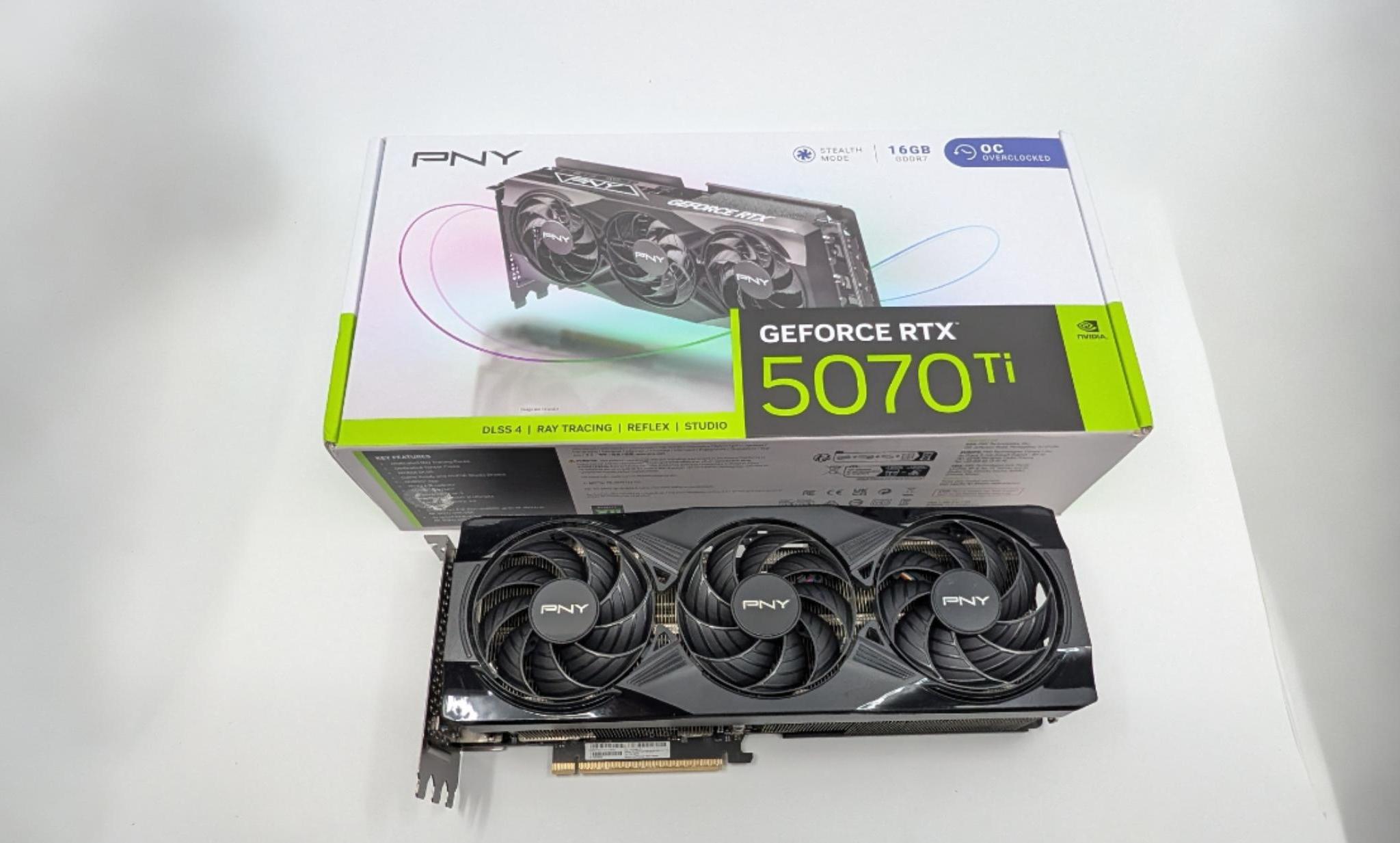 MINT PNY NVIDIA GeForce RTX 5070 Ti OC Triple Fan Graphics Card 16GB GDDR7