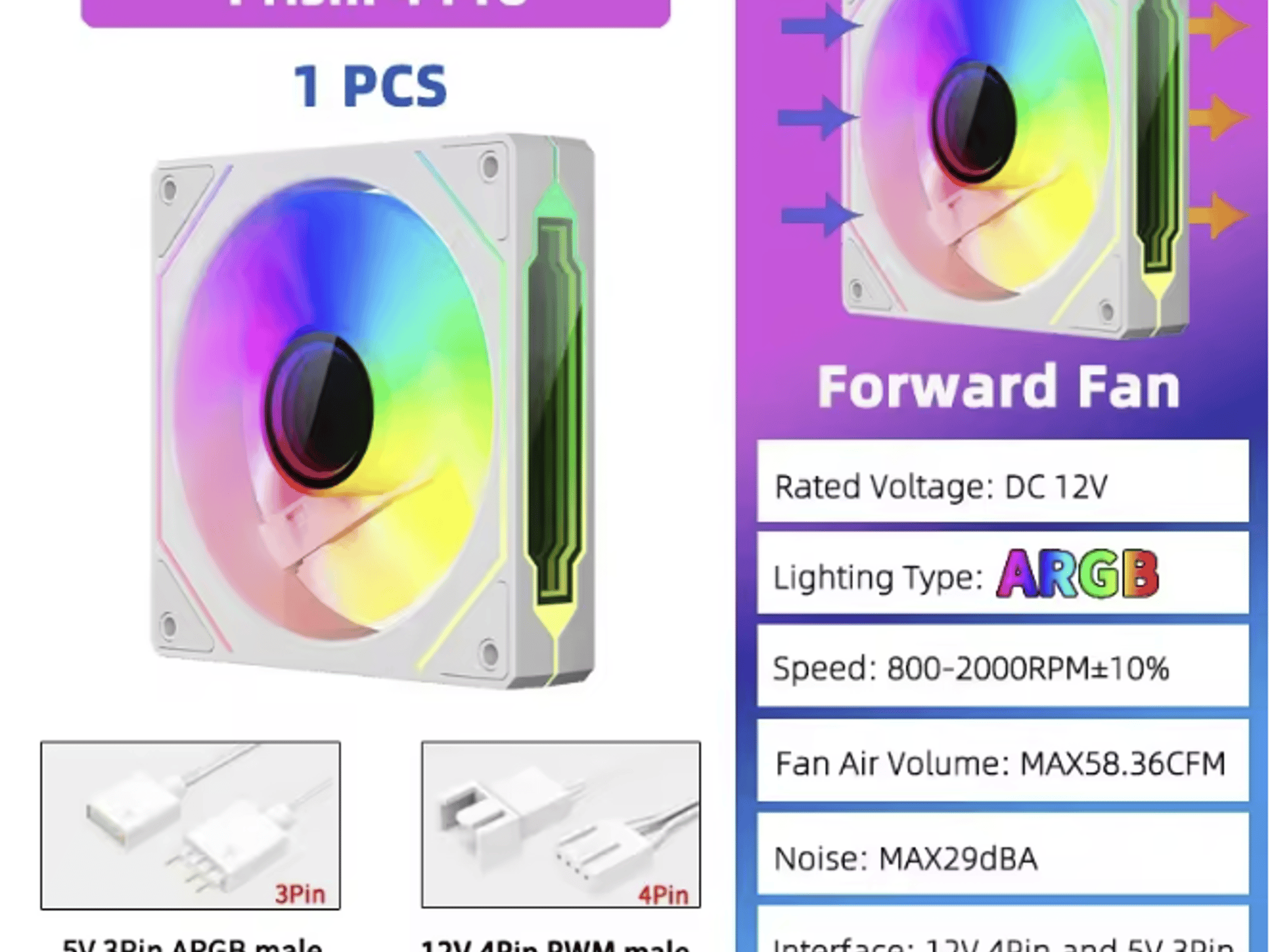 Teucer Infinite Mirror / Prism 4Pro 120mm Fan 3 Pack White