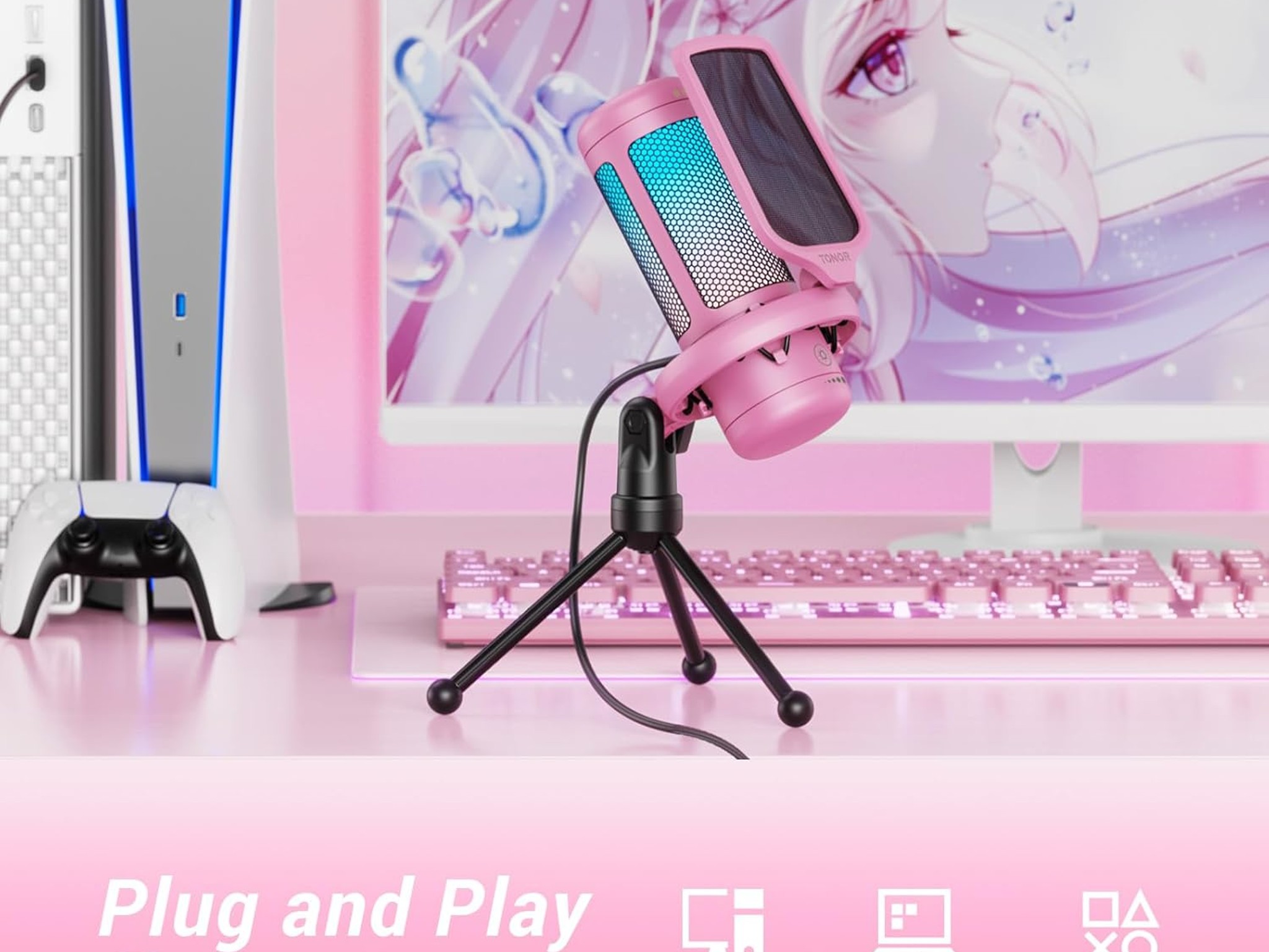 Pink USB Condenser Microphone