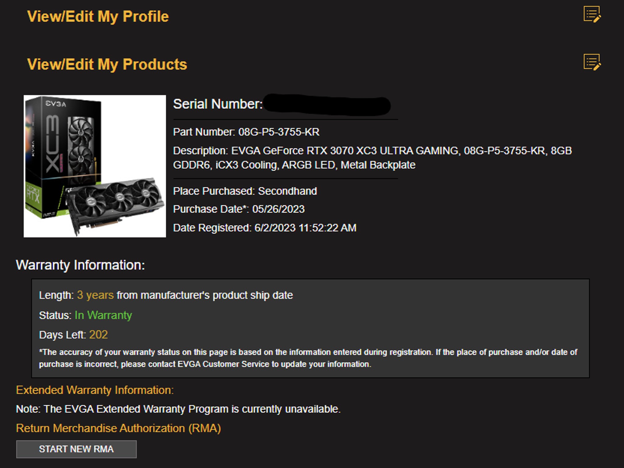 EVGA GeForce RTX 3070 XC3 Ultra GPU