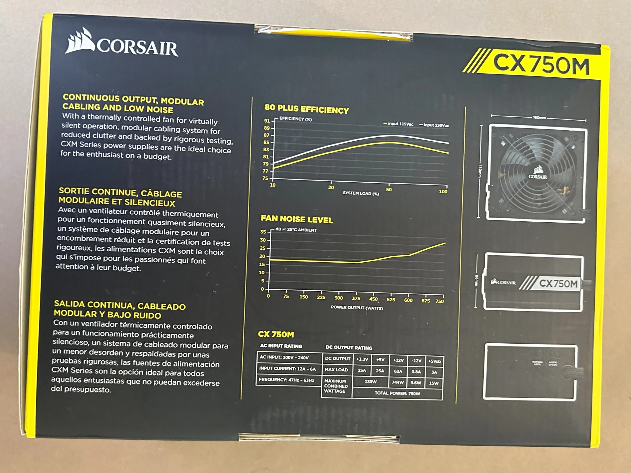 Corsair CXM 750 W 80+ Bronze Certified Semi-modular ATX Power Supply
