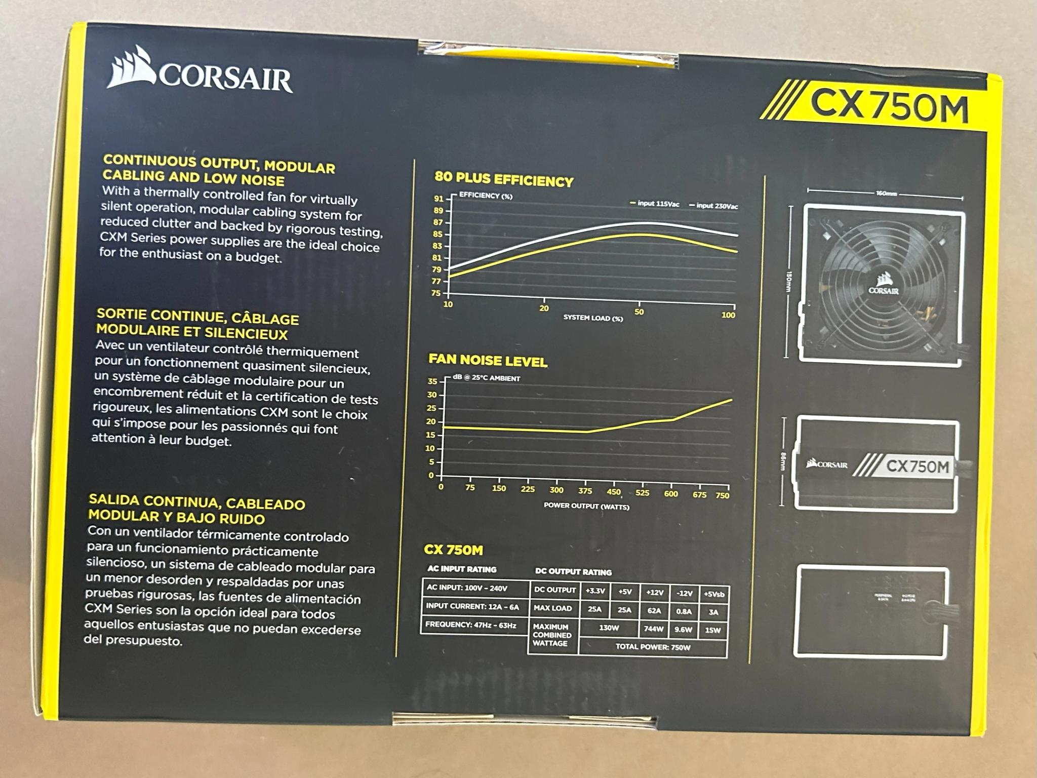 Corsair CXM 750 W 80+ Bronze Certified Semi-modular ATX Power Supply
