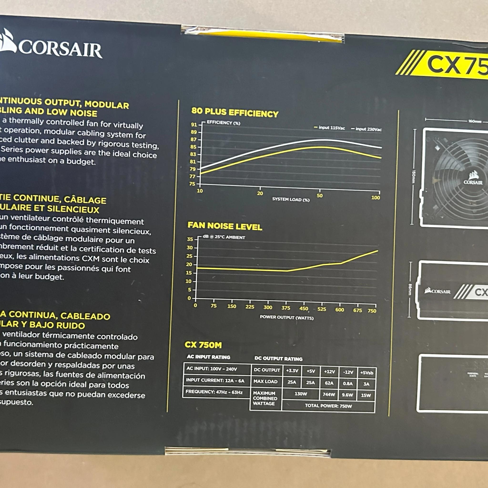 Corsair CXM 750 W 80+ Bronze Certified Semi-modular ATX Power Supply