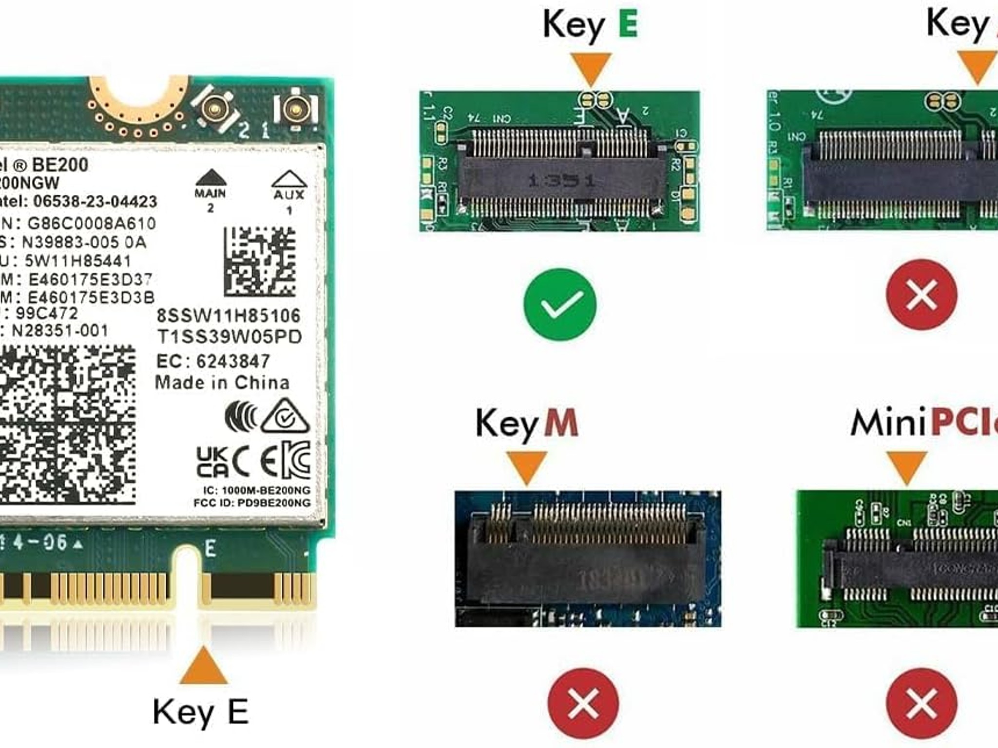 Wi-Fi 7 BE200 Bluetooth 5.4 Wifi Card BE200NGW 2.4/ 5/ 6 GHz 5.8 Gbps for Windows 11 PC Laptop