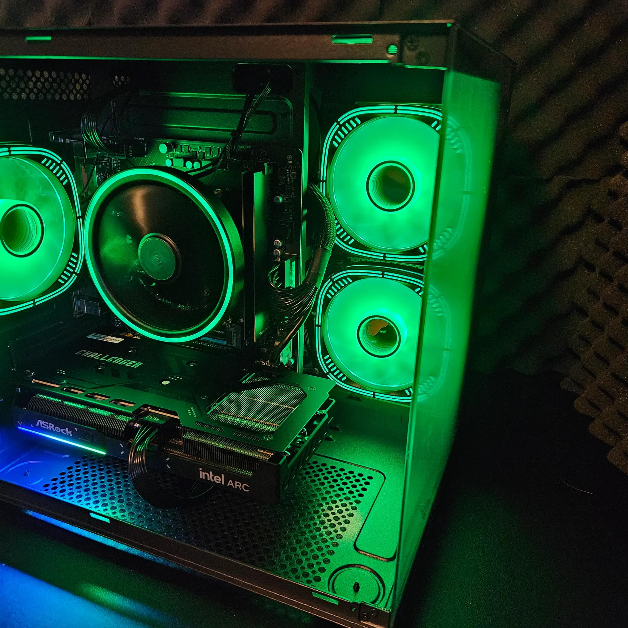 Dark side gaming rig Ryzen 5 / 32GB DDR4/ 1TB SSD / Intel Arc B570