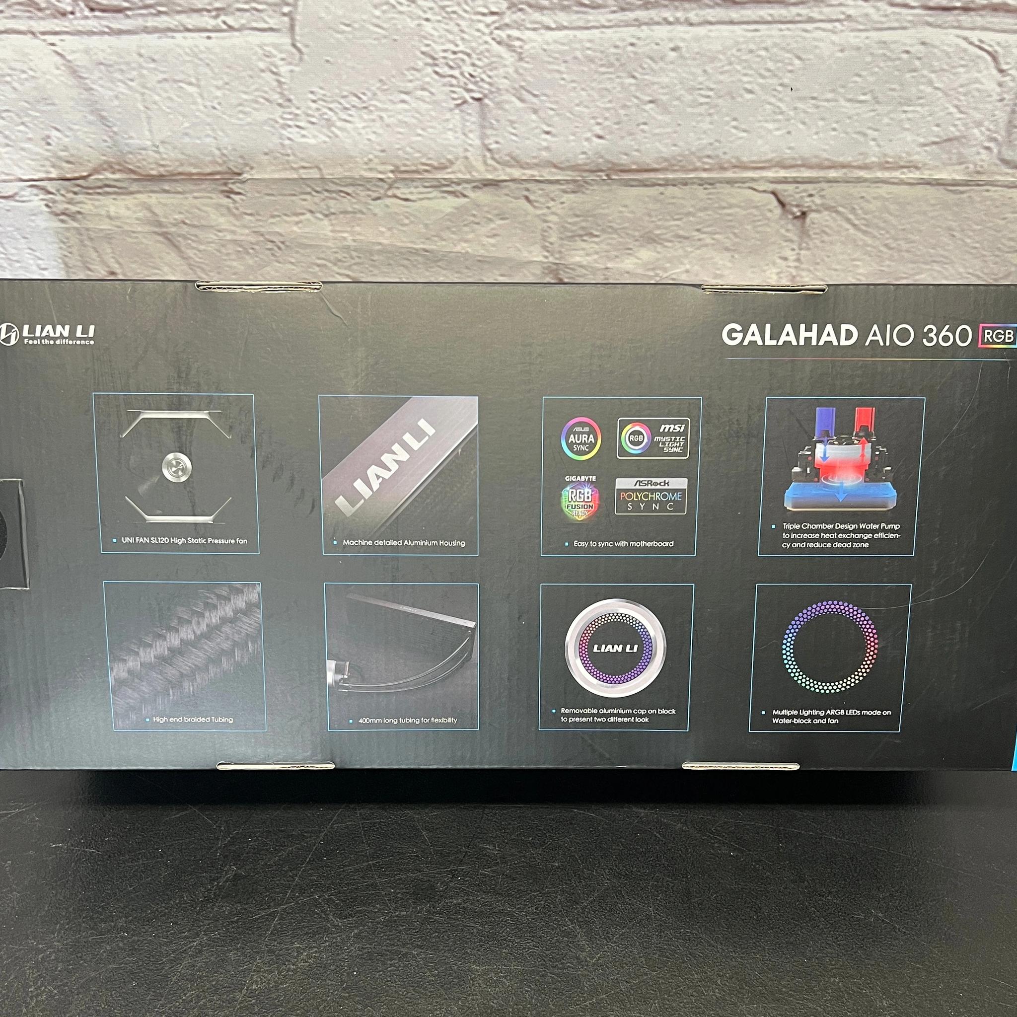 Lian Li GALAHAD AIO 360 RGB UNI FAN SL120 EDITION BLACK New in Box
