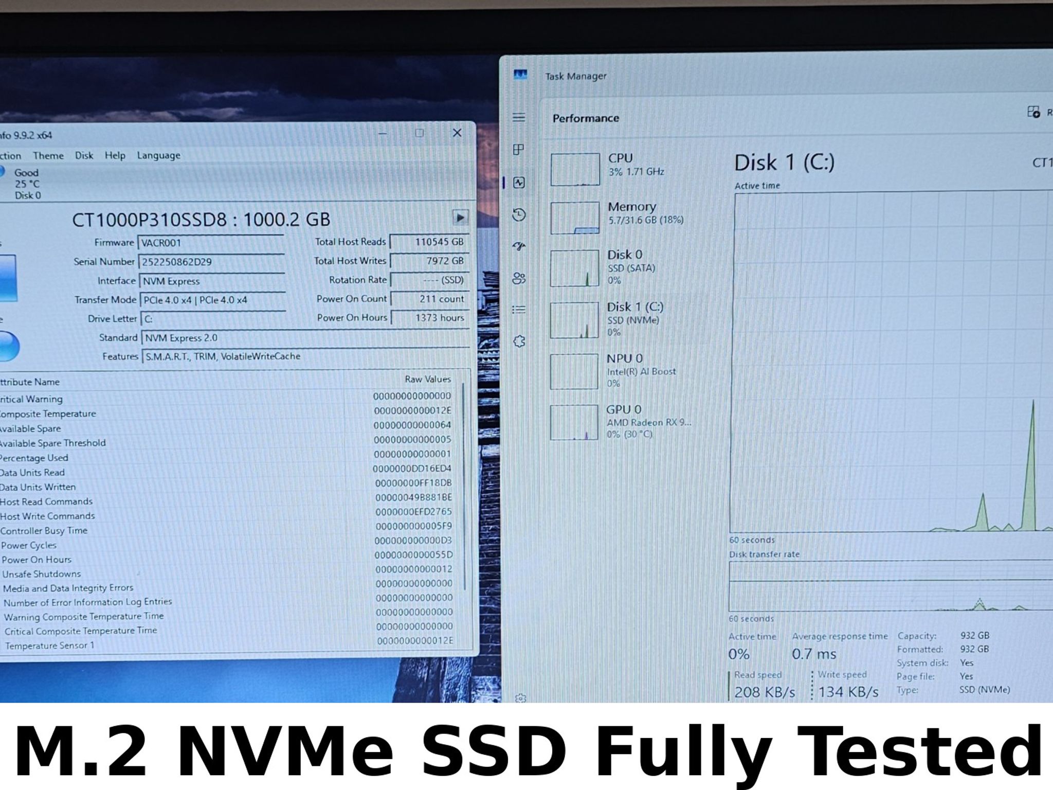 1TB NVMe M.2 SSD Crucial P310 Gen4