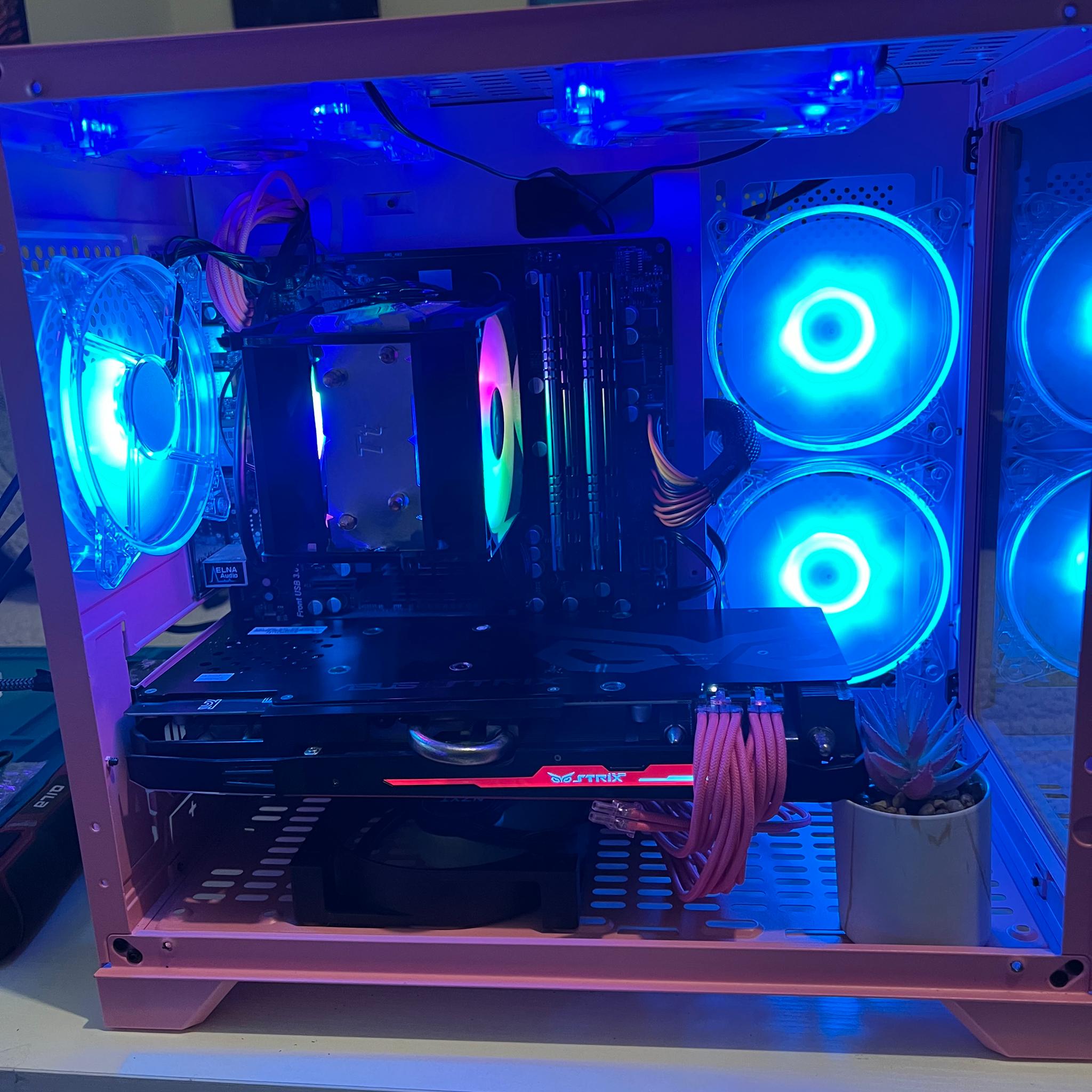 Pink Budget Gaming PC | AMD FX-6300 | Radeon R90 OC 8GB | 32GB RAM | 500GB SSD | Windows 10 Pro