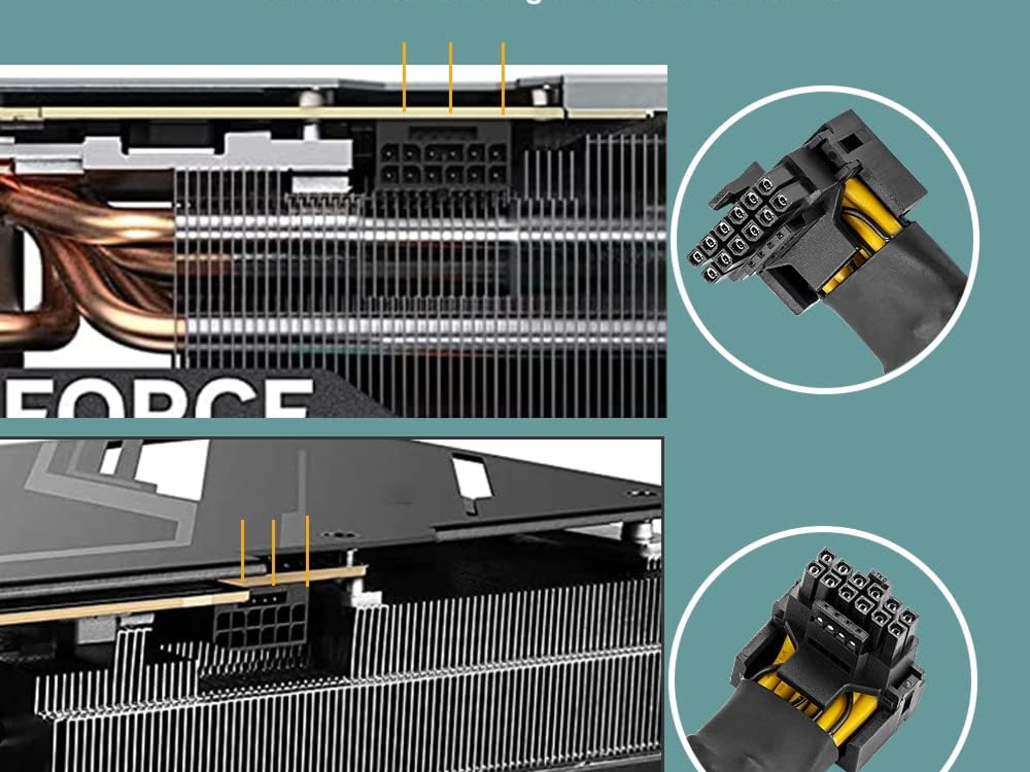 3X 8 Pin 16AWG PCIE 5.0 12VHPWR 600W 90 Degree Right Angle 16 Pin 12+4Pin Supply Adapter