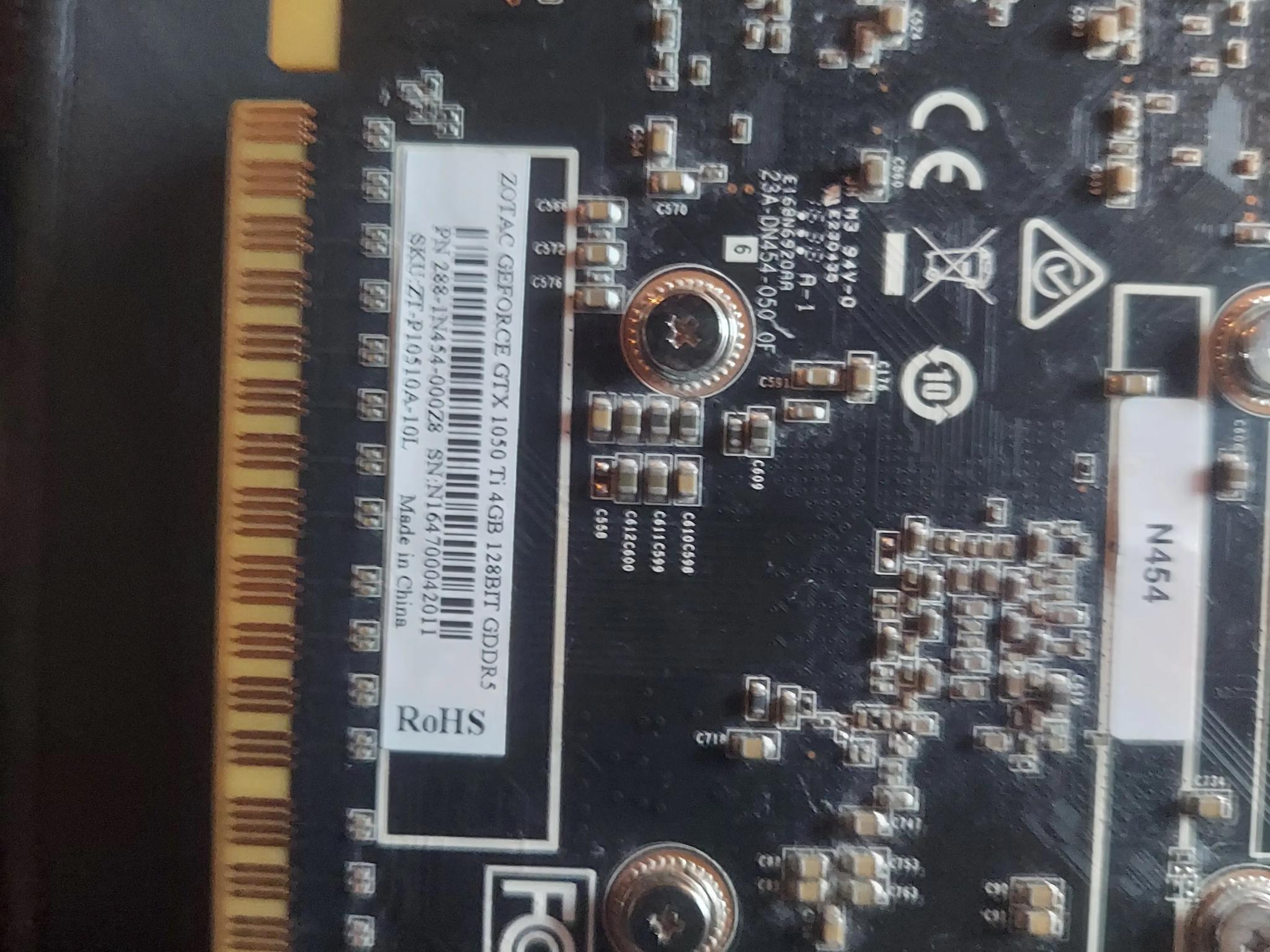 Used like new GTX 1050 TI 4 GB