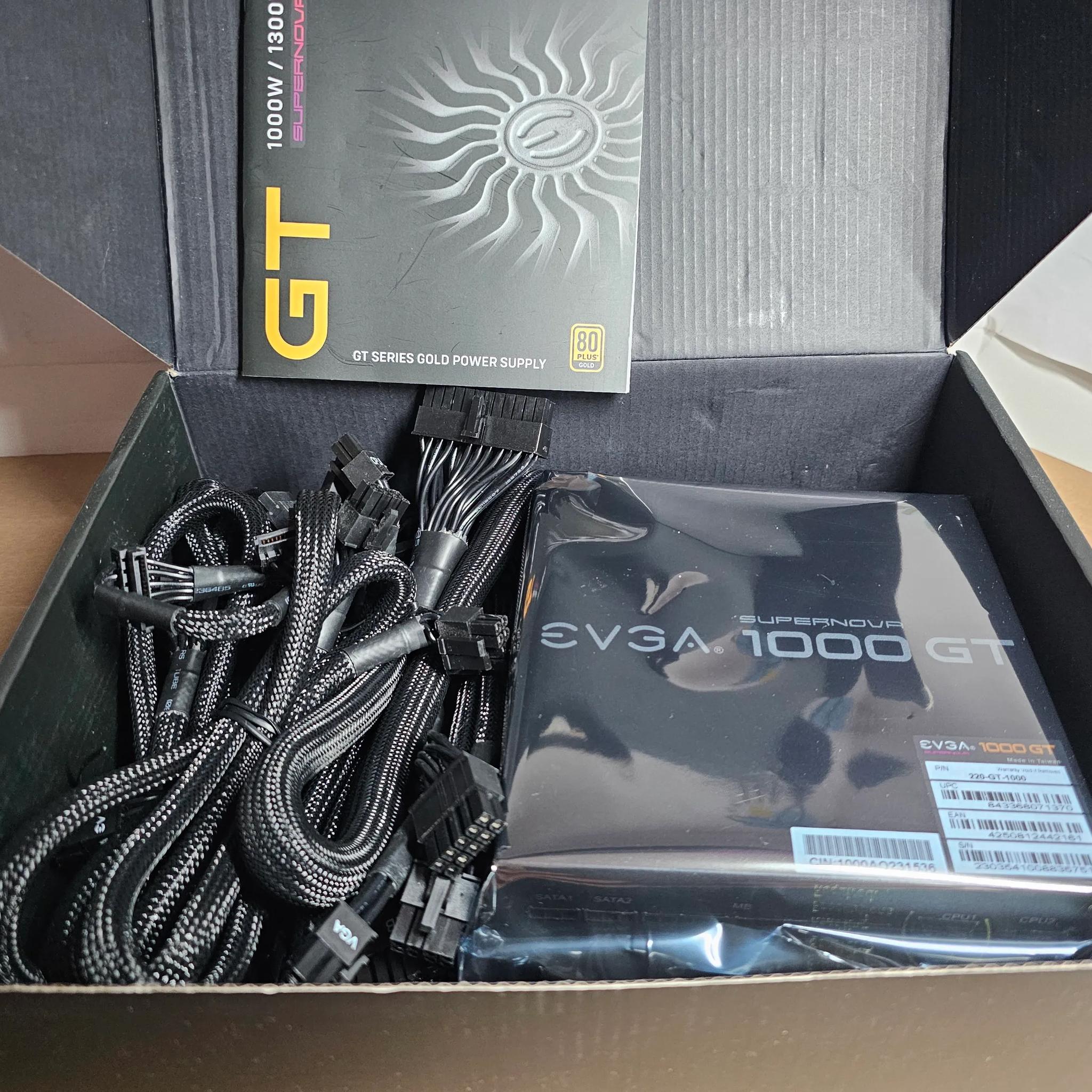 EVGA SuperNOVA 1000 GT Power Supply (1000W, 80+ Gold, Fully Modular, ATX 3.0)