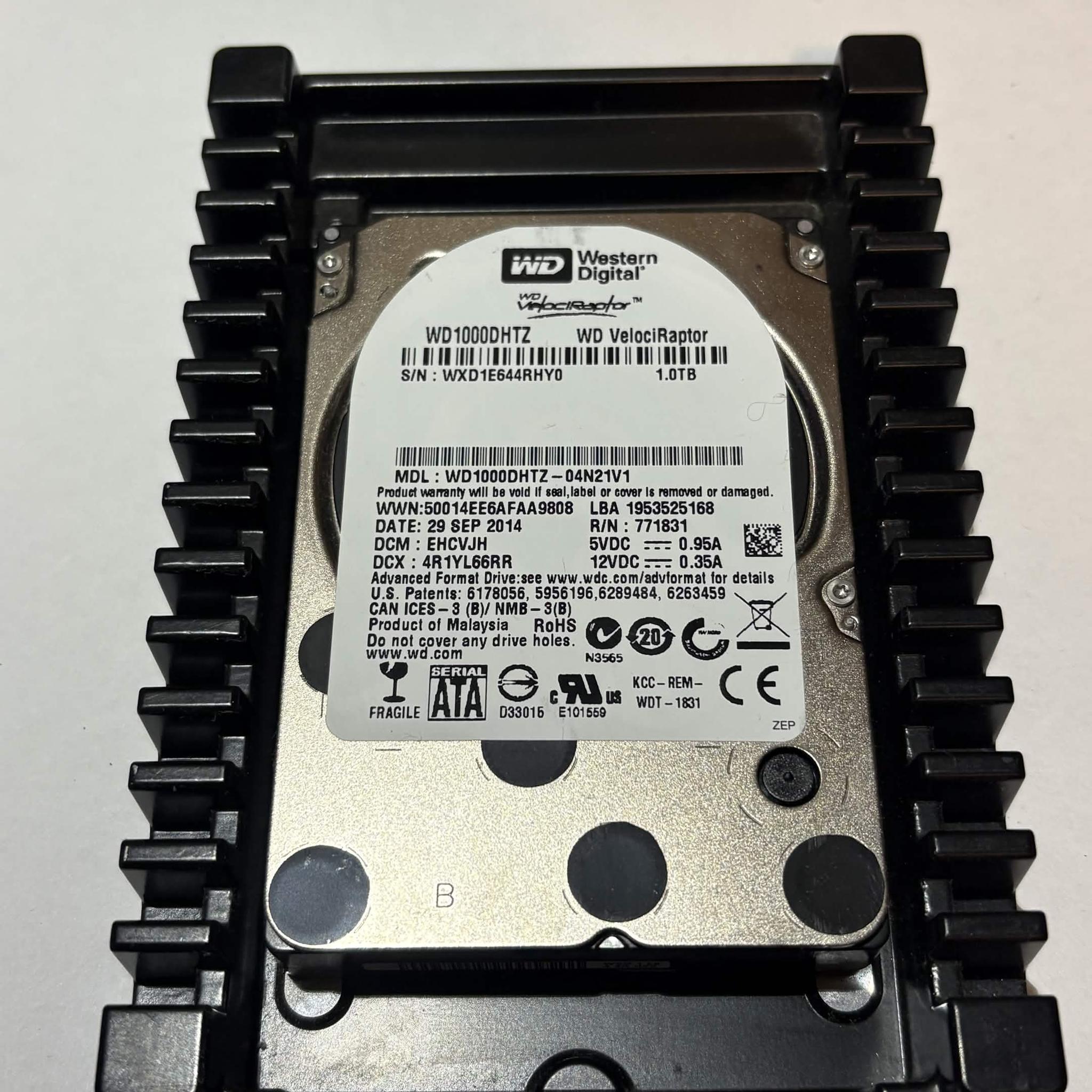 WD VelociRaptor 1TB 10,000 RPM SATA HDD w/ IcePack – WD1000DHTZ – Good SMART