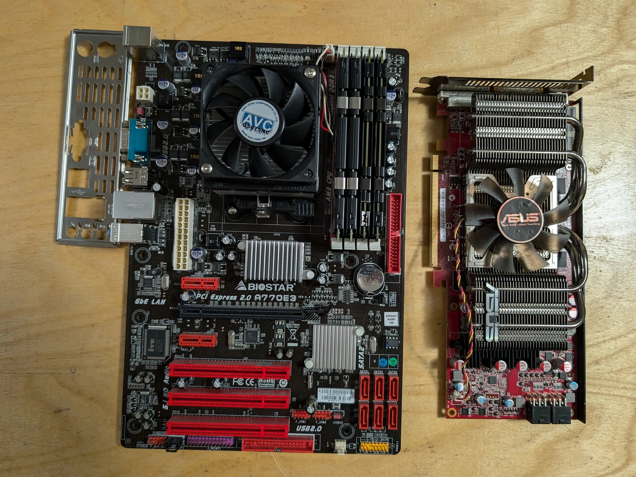 Biostar AM3 motherboard/ AMD Phenom ii x4 945 / 8gb ddr3 / HD 4870 1GB
