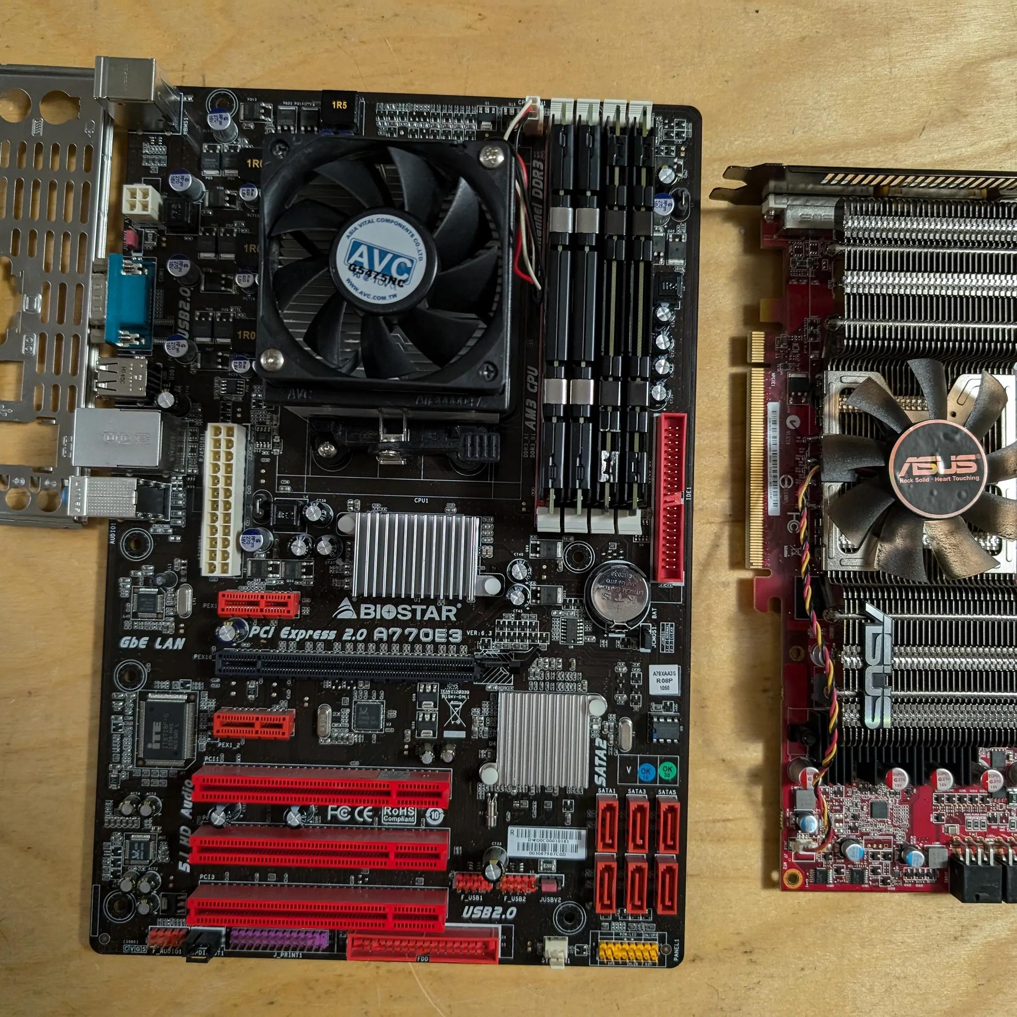 Biostar AM3 motherboard/ AMD Phenom ii x4 945 / 8gb ddr3 / HD 4870 1GB