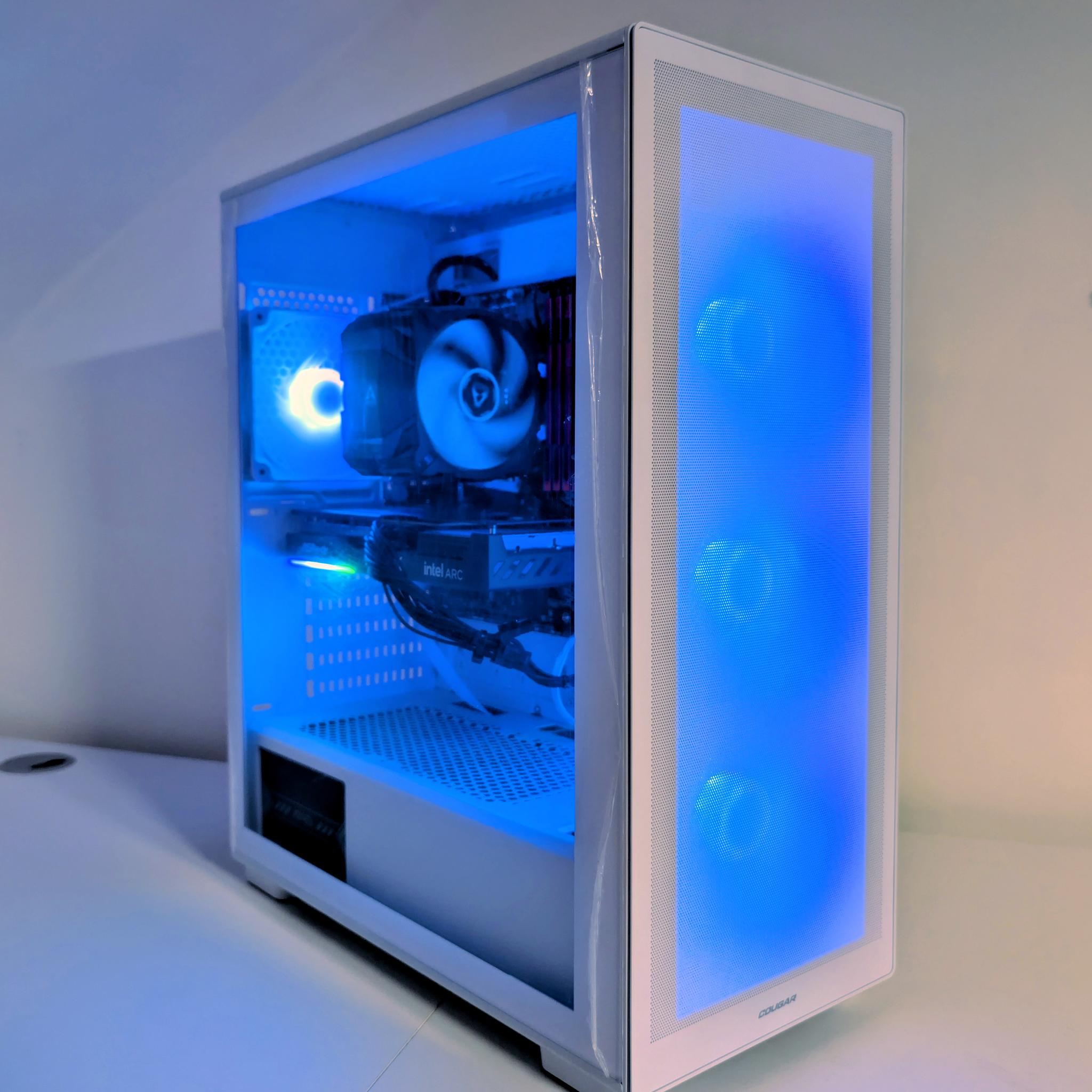 White Budget Gaming PC | Intel i3-12100F | Arc B570 10GB | 32GB RAM | 1TB NVMe SSD | RGB