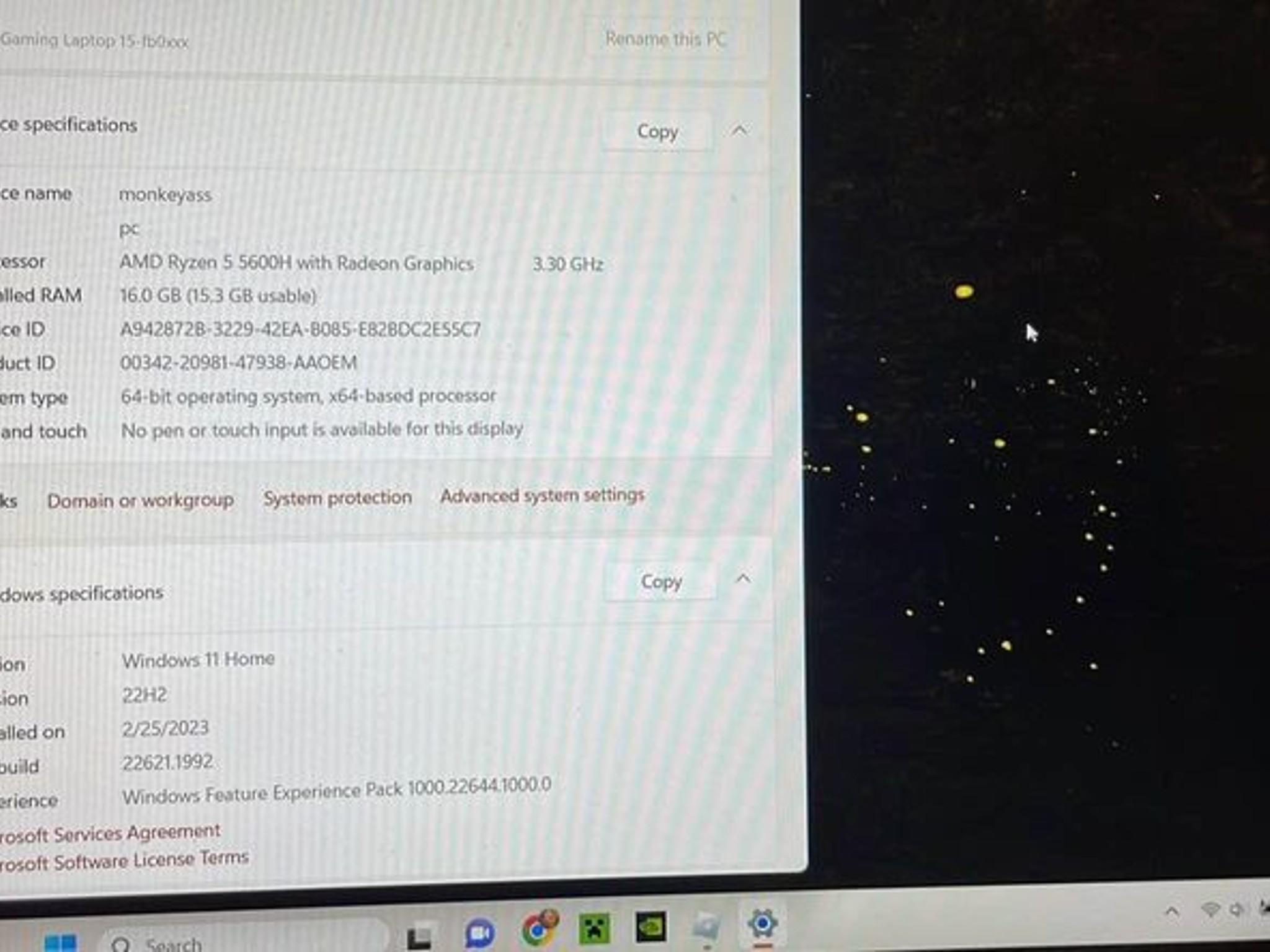 hp victus 15” ryzen 5600h gtx 1650