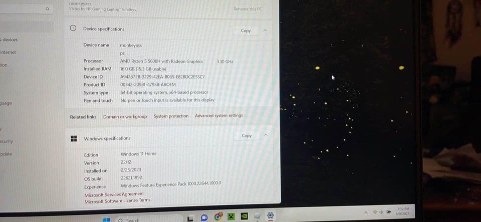 hp victus 15” ryzen 5600h gtx 1650