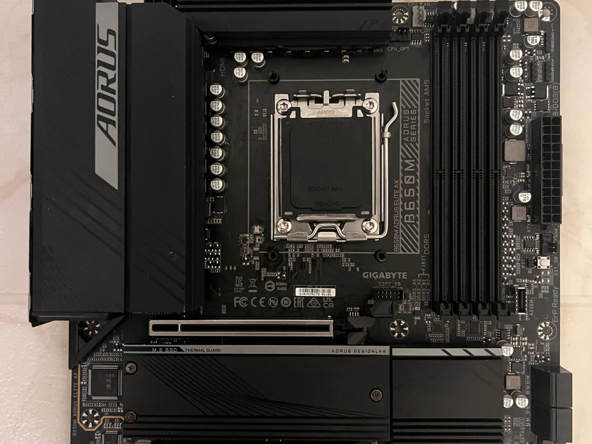 GIGABYTE B650M AORUS Elite AX (AM5/ LGA 1718/Micro-ATX/ DDR5/ 2* M.2/ PCIe 5.0)