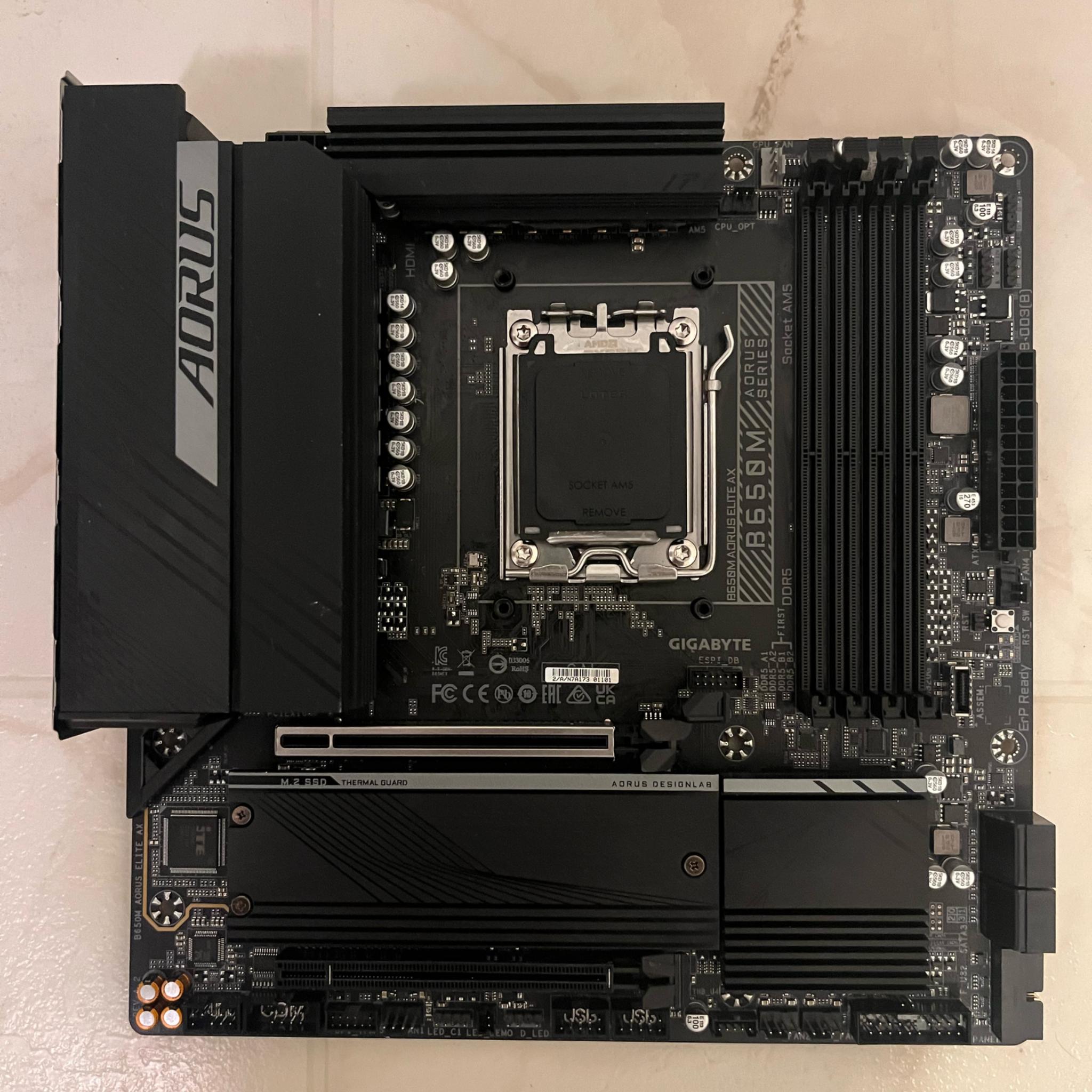 GIGABYTE B650M AORUS Elite AX (AM5/ LGA 1718/Micro-ATX/ DDR5/ 2* M.2/ PCIe 5.0)