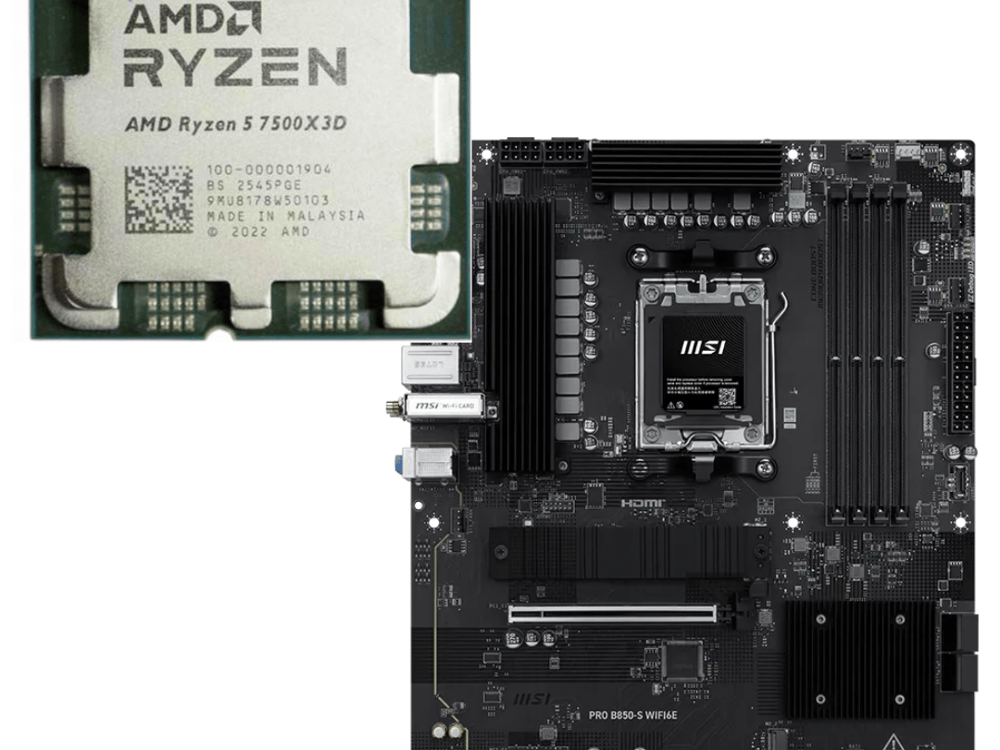 RYZEN 5 7500X3D Combo - MSI PRO B850-S Motherboard