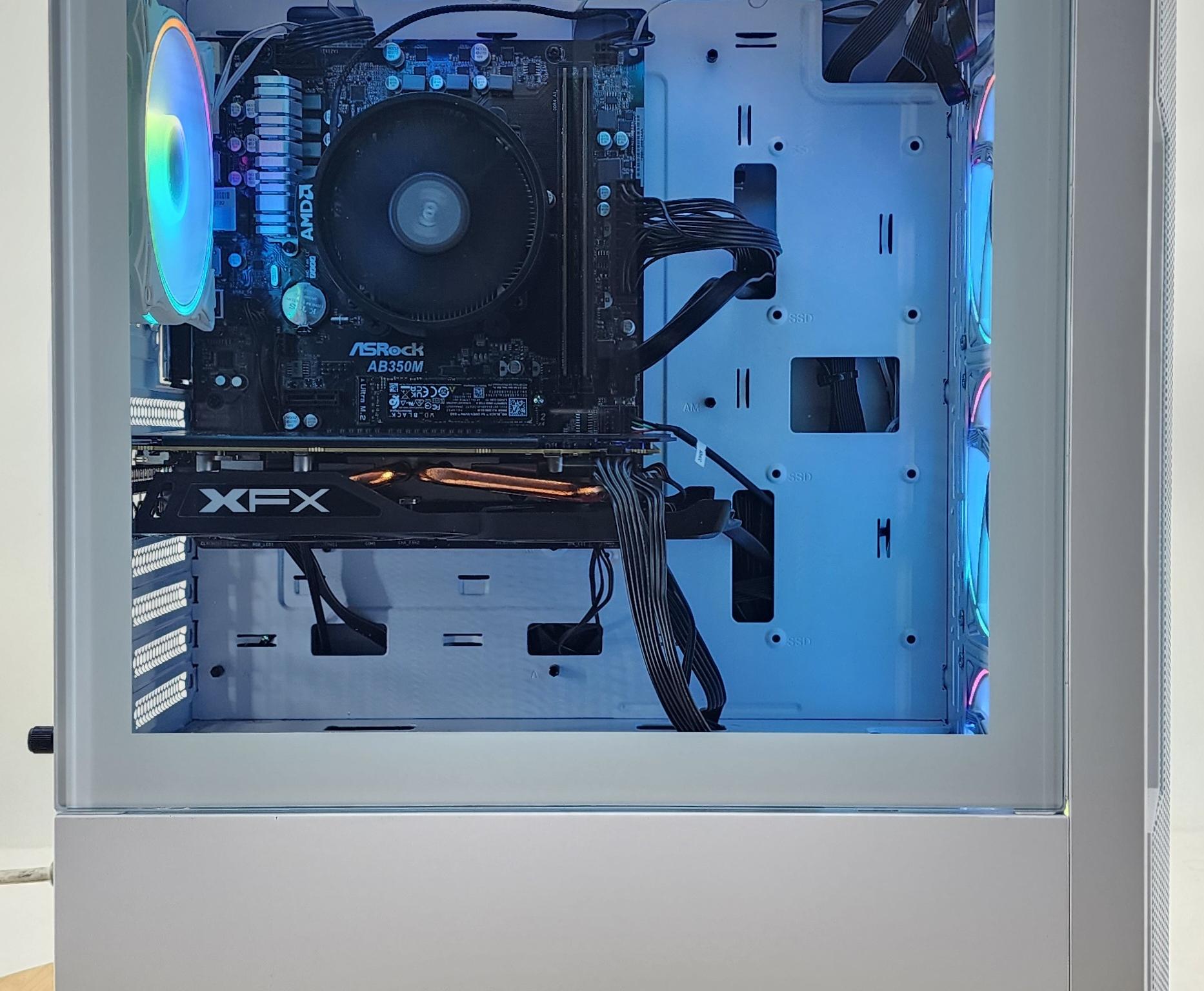 Gaming PC Ryzen 5 2600 16GB RAM 256GB SSD+1TB HDD RX 570 8GB Win11 Computer