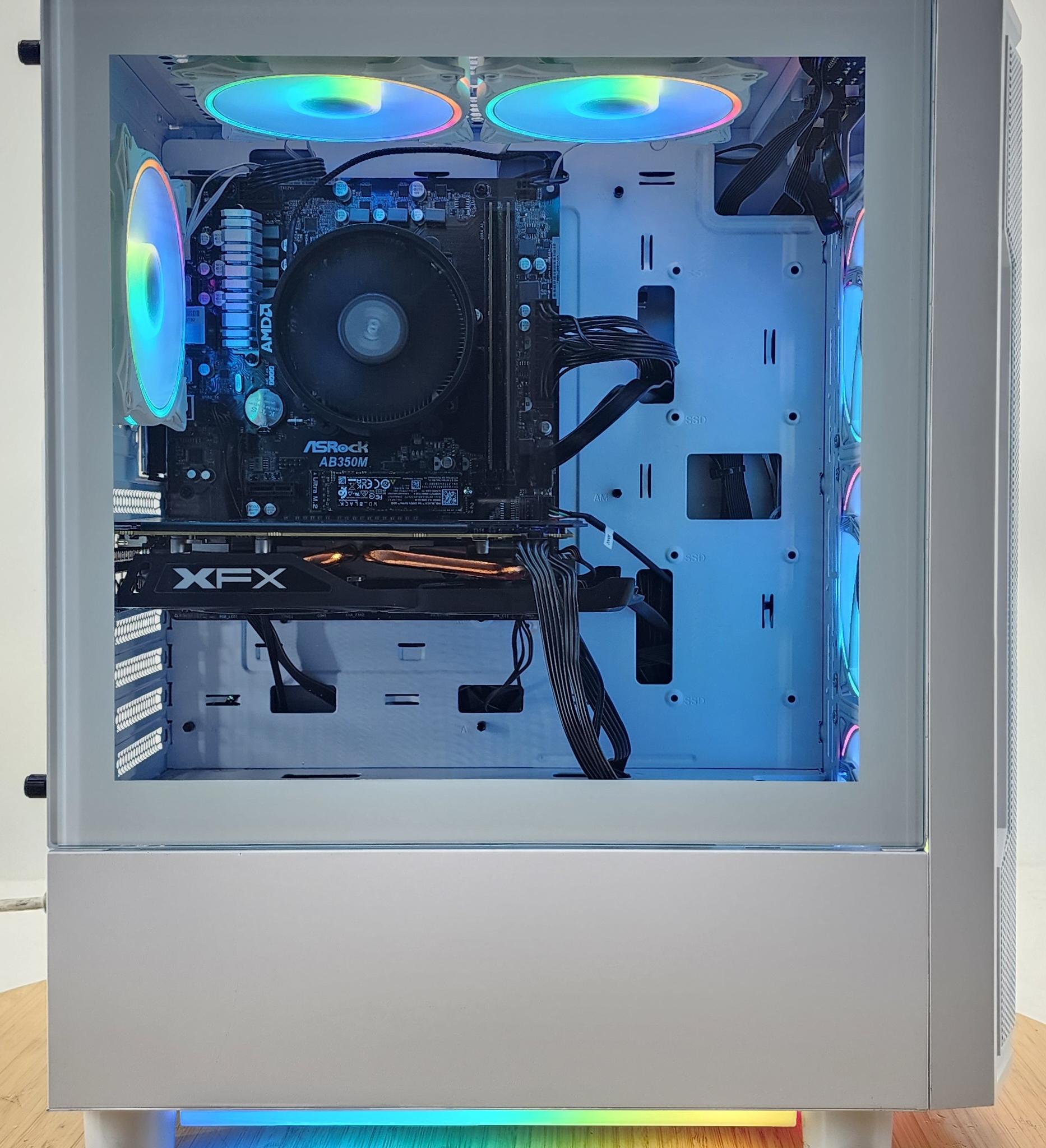 Gaming PC Ryzen 5 2600 16GB RAM 256GB SSD+1TB HDD RX 570 8GB Win11 Computer