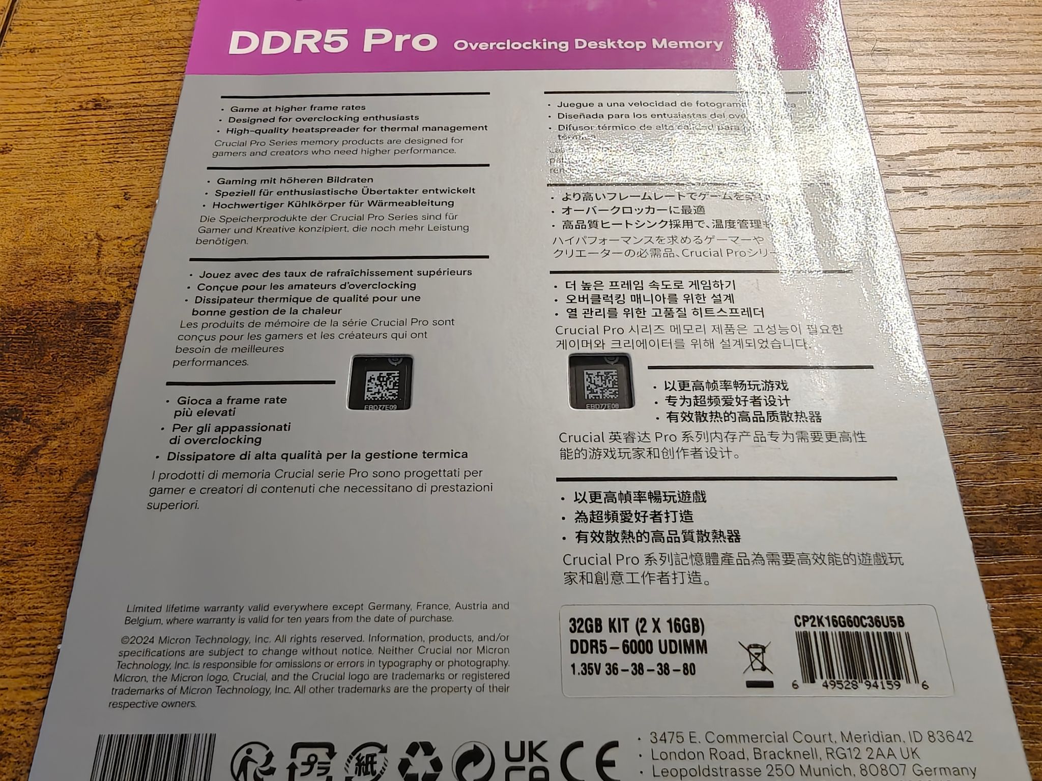 [SEALED] Crucial Pro 32GB (2x16GB) DDR5-6000 CL36 - AMD EXPO & Intel XMP Ready