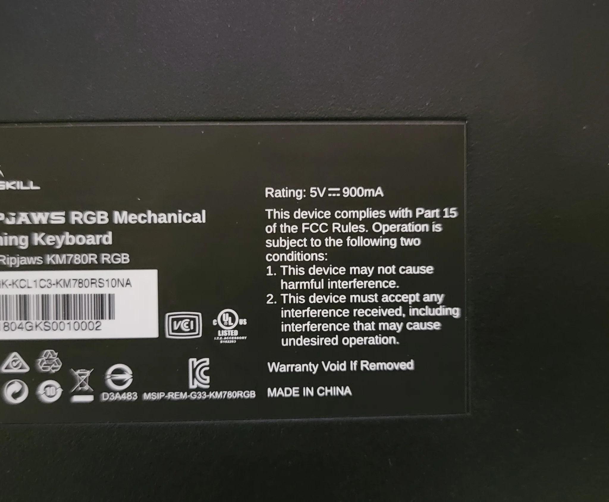 G Skill KM780 RGB Cherry MX Brown Keyboard