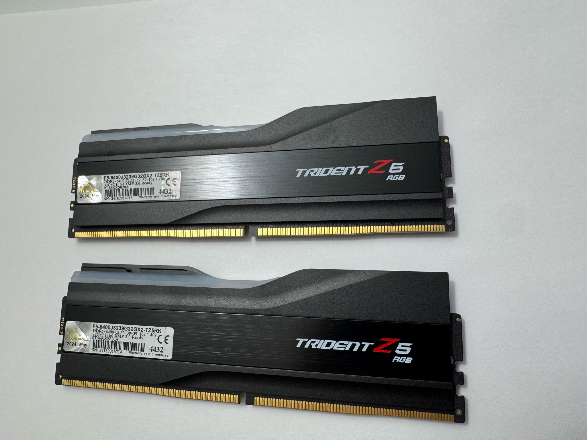 G.SKILL Trident Z5 RGB 64GB (2 x 32GB) 288-Pin PC RAM DDR5 6400 Model F5-6400J3239G32GX2-TZ5RK