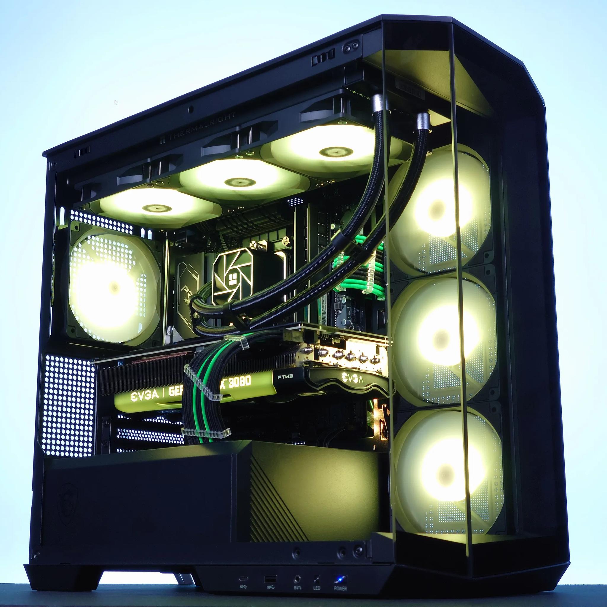 💚🖤Liquid Cooled Gaming PC❇️Nvidia RTX 3080 10GB❇️Intel i7 12700KF 12 core❇️32GB DDR4❇️1TB NVME