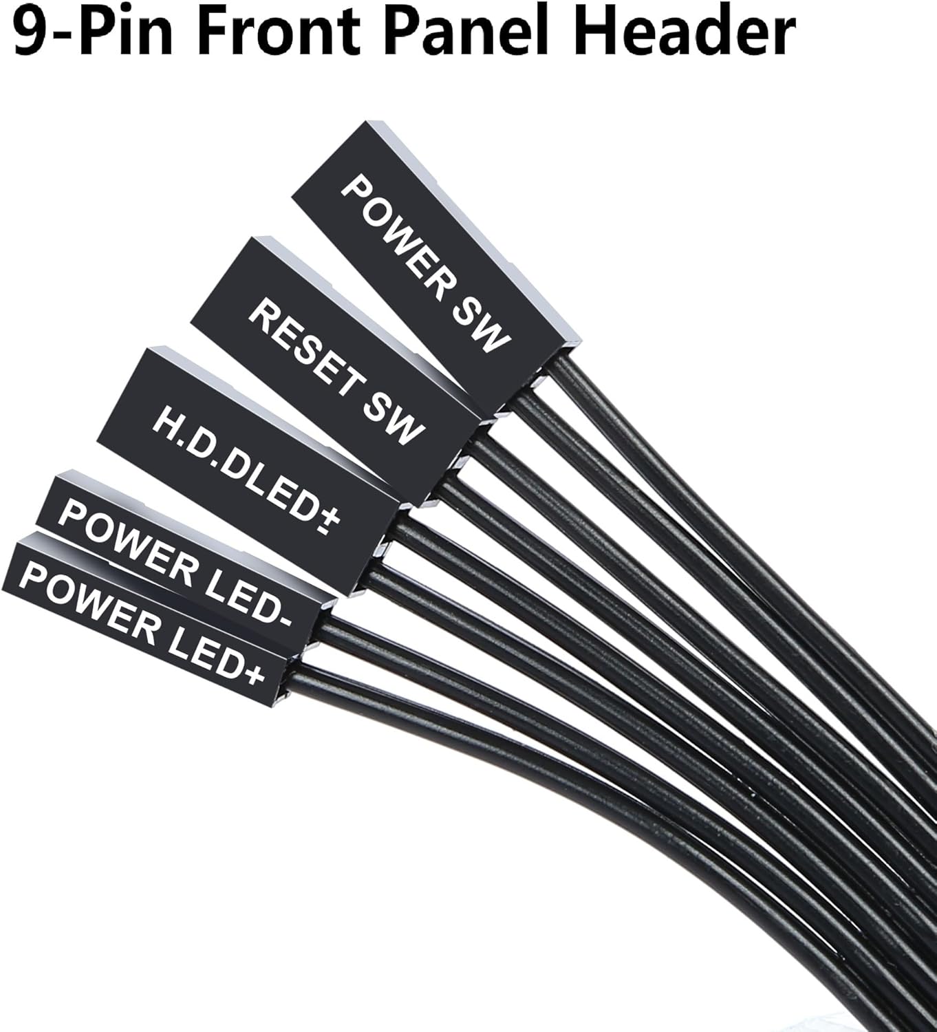 PC Power Switch Extension Cable PCIe Bracket (11.8 inch), 9-Pin Front Panel Header Adapter  *Extras*