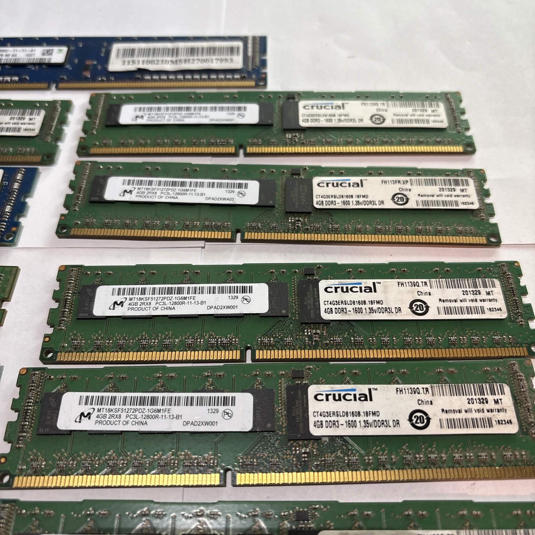 Mixed DDR3 DDR4 RAM Lot Crucial Ballistix XPG Tested Working Bundle (NM)