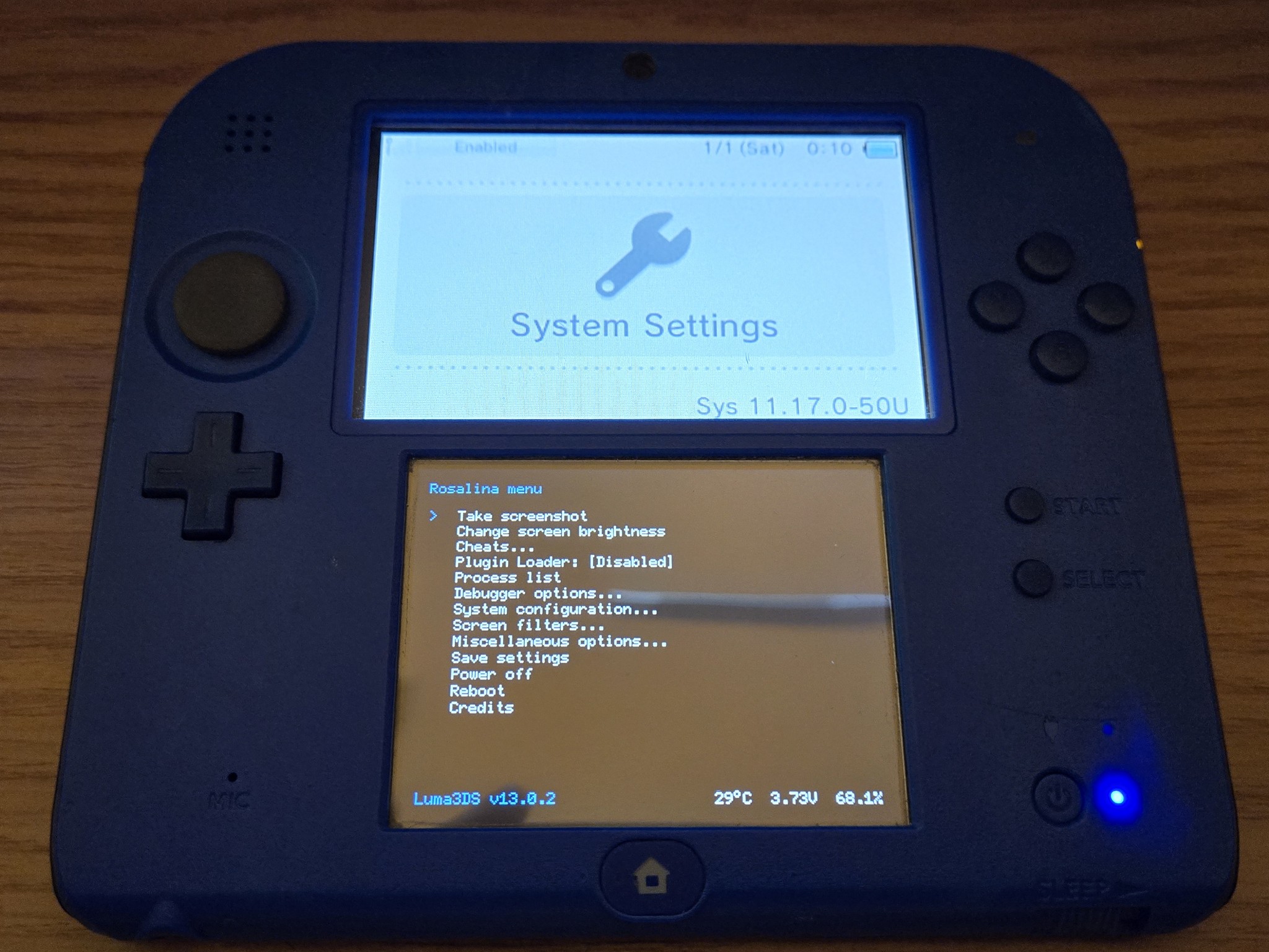 CUSTOM REFURBISHED Nintendo 2DS Blue/Black Handheld Console