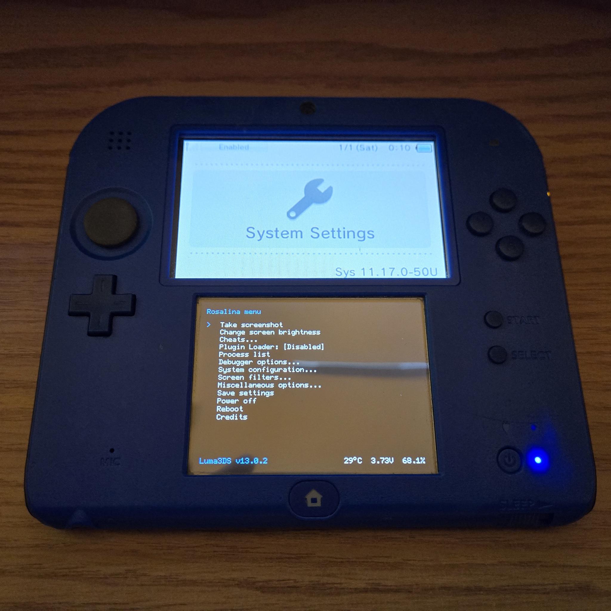 CUSTOM REFURBISHED Nintendo 2DS Blue/Black Handheld Console