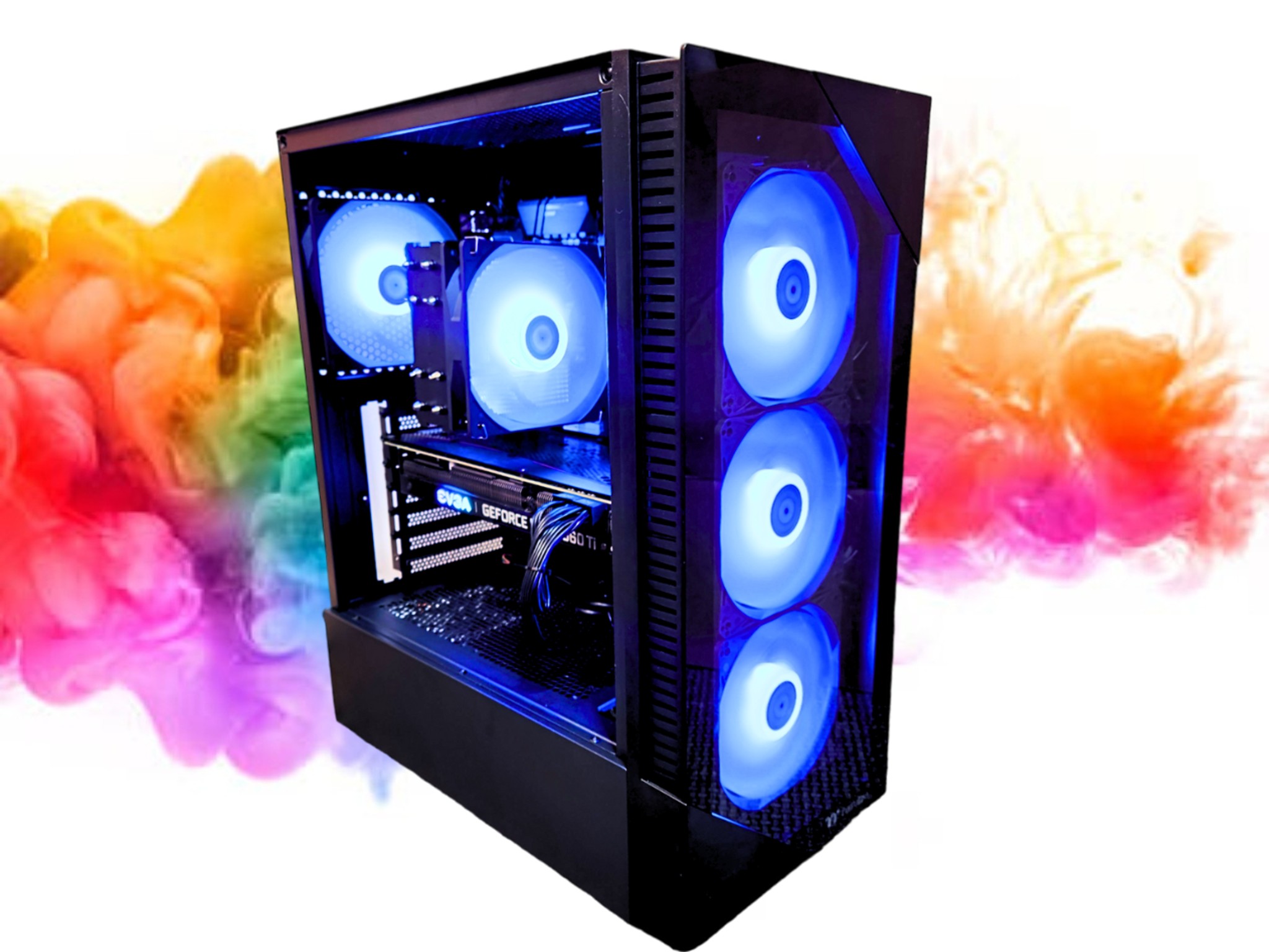 SALE: RTX 3060 TI + Ryzen 7 3800x + 16GBs DDR4 RAM + 512GB SSD + 5 RGB Fans ( Black RGB Gaming PC )