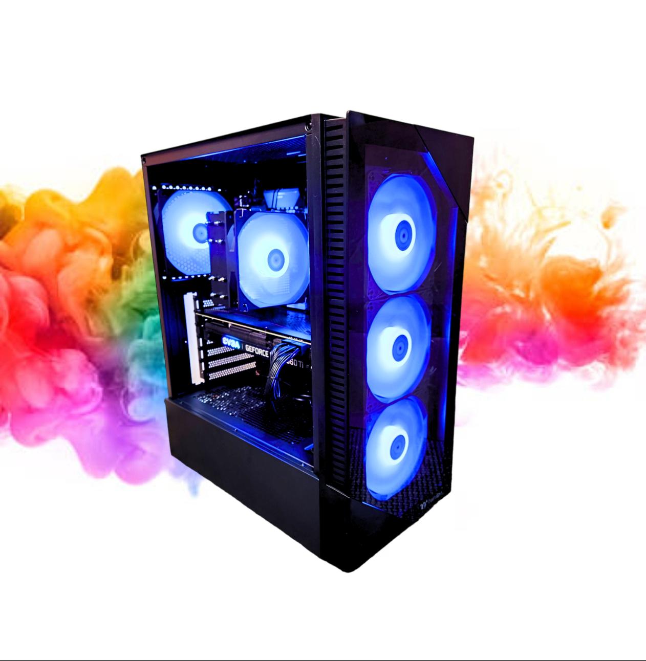 SALE: RTX 3060 TI + Ryzen 7 3800x + 16GBs DDR4 RAM + 512GB SSD + 5 RGB Fans ( Black RGB Gaming PC )