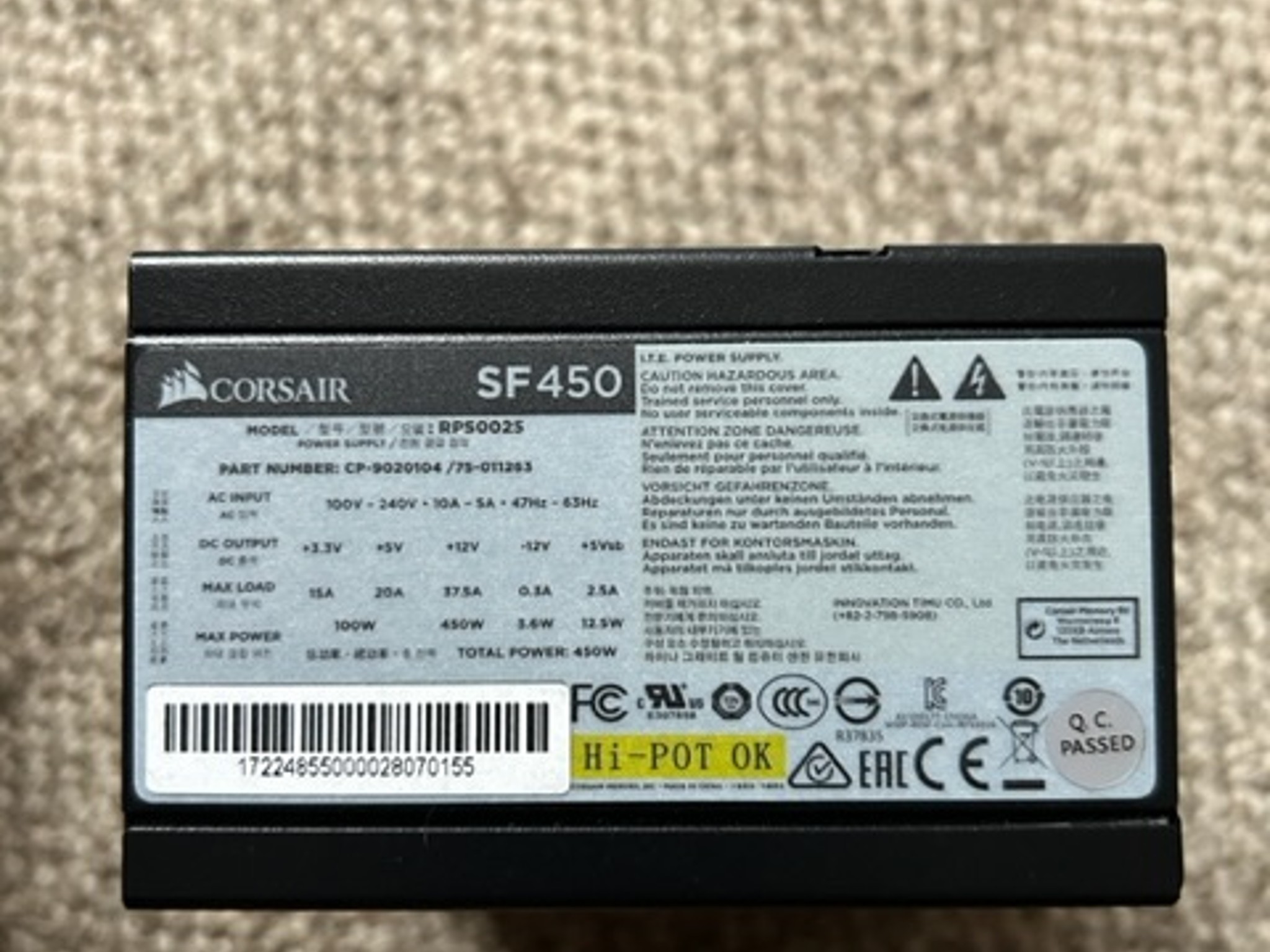 Corsair SF450 80+ Gold Certified