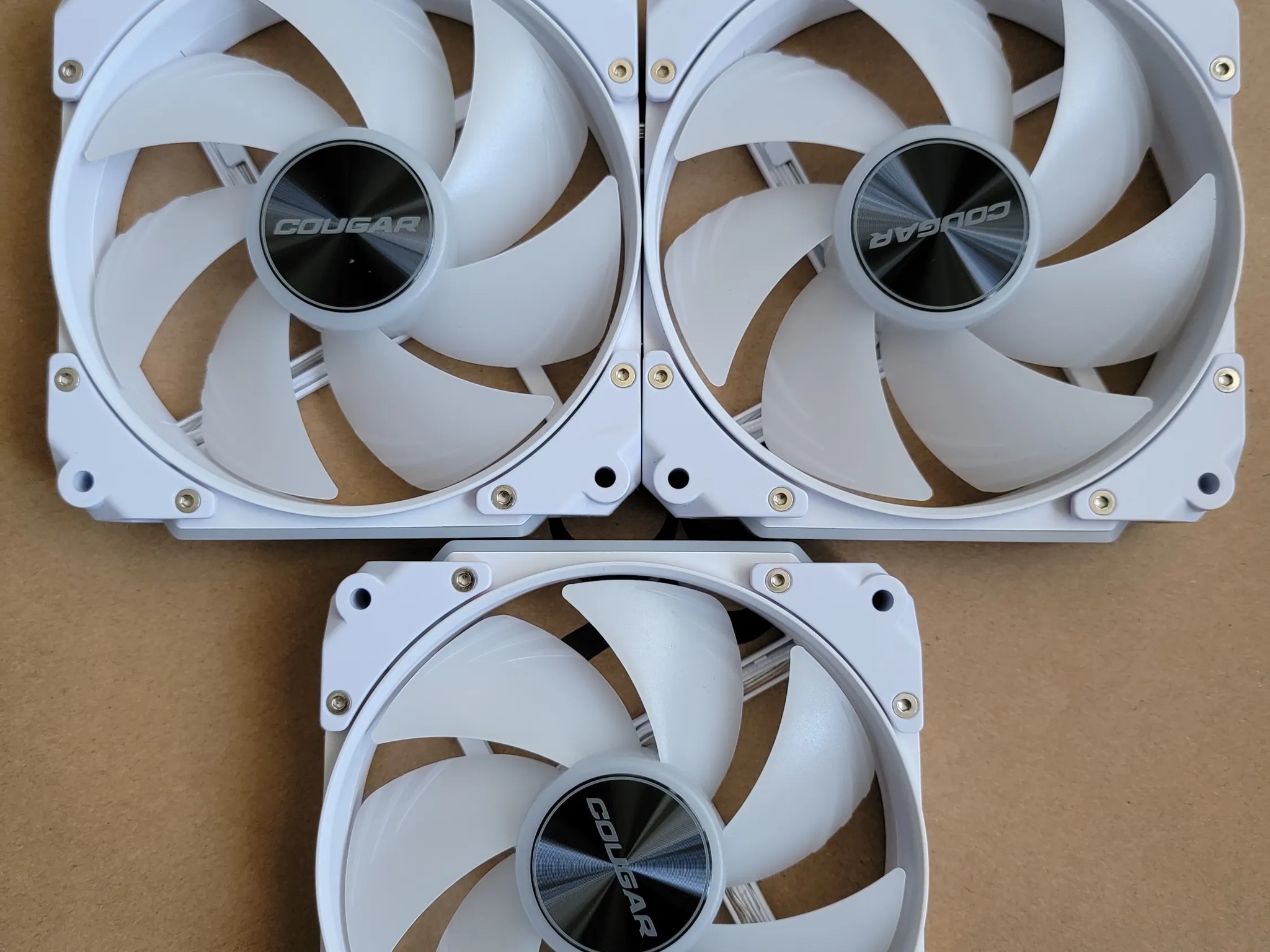 3 Pack Cougar Apolar 120mm RGB Fans - White - Used