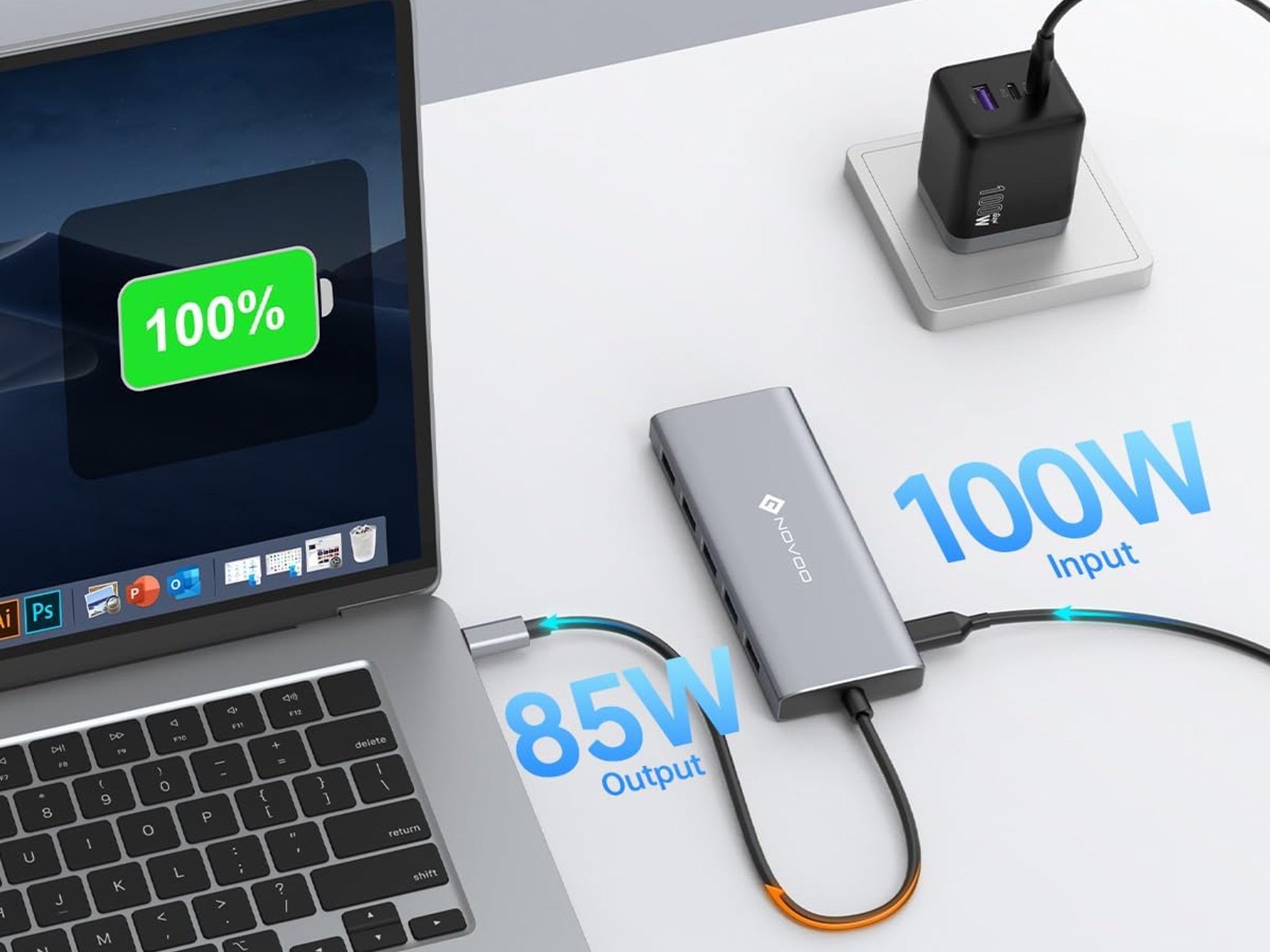 USB C Docking Station 12 in 1 Docking Station Dual Monitor with 2 HDMI VGA 5 USB Ports 100W PD USB-C