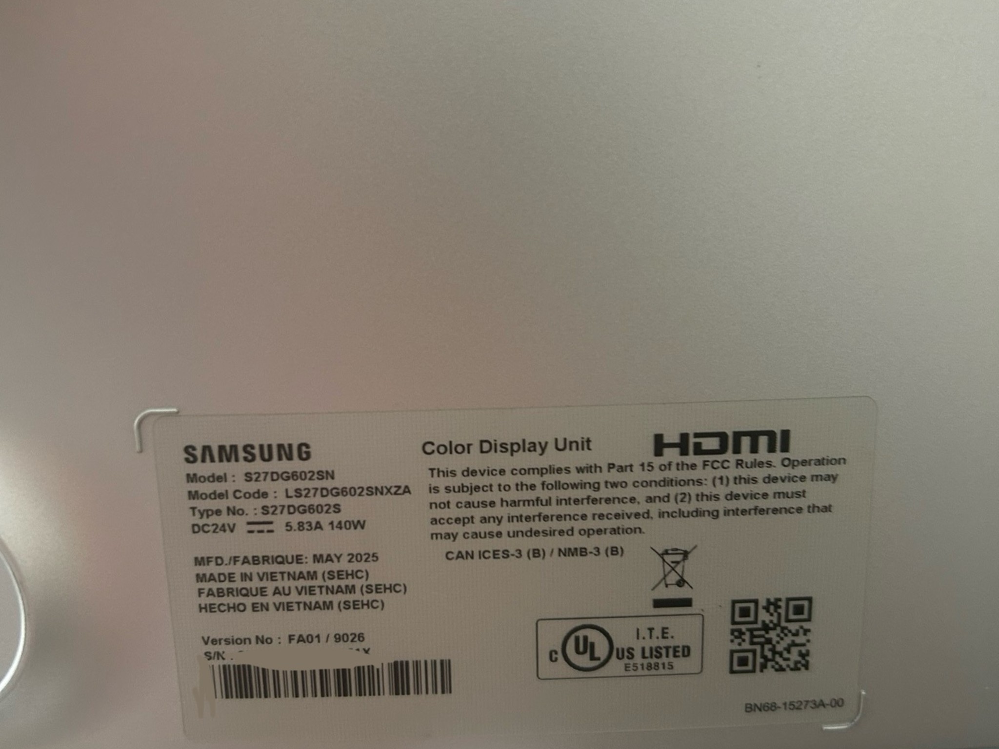 New Samsung Odyssey QD-OLED 27" (360hz) 2K QHD (2560 x 1440) (S27DG602) (Original MSRP: $899.99)