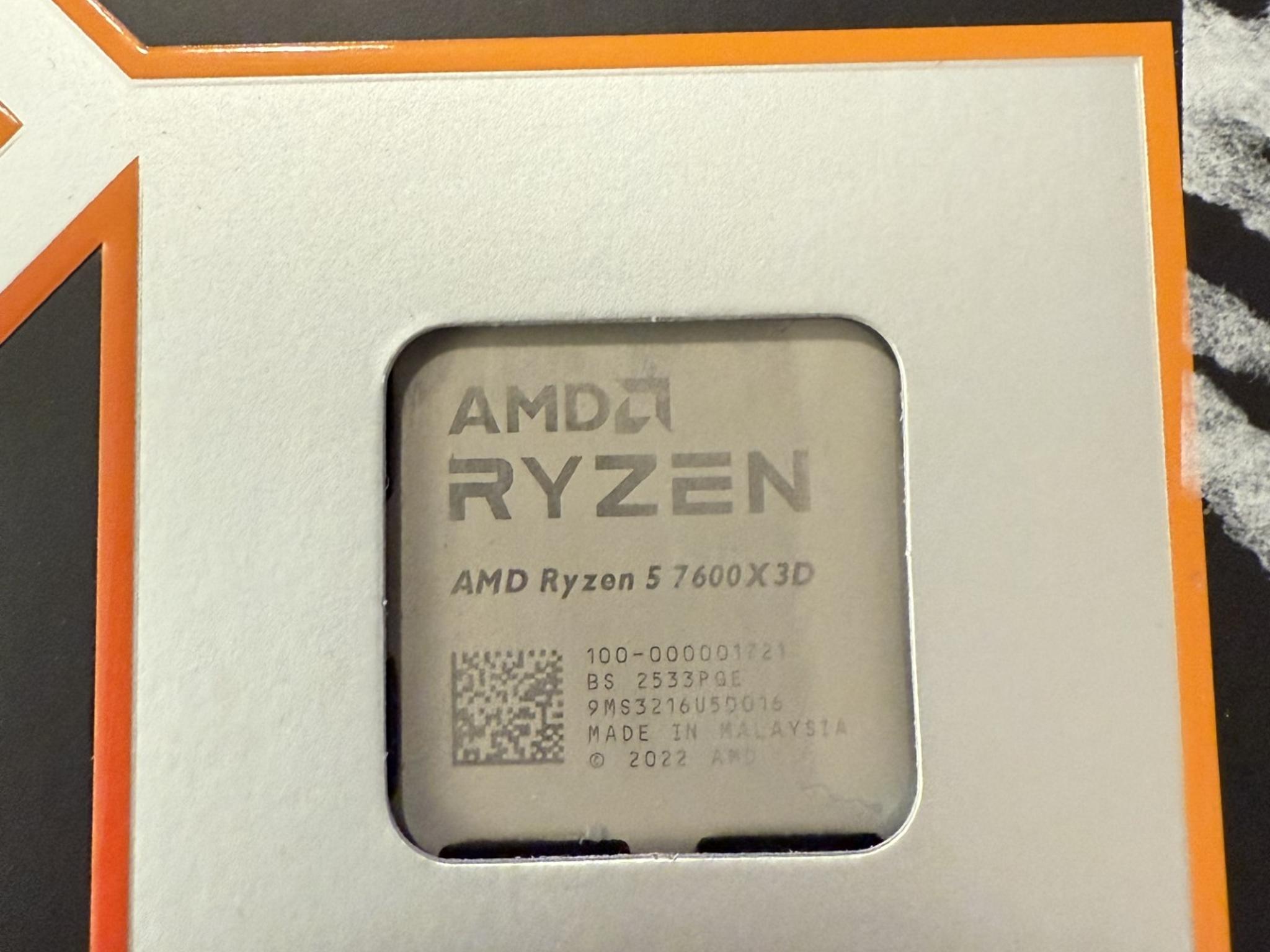 AMD Ryzen 5 7600X3D CPU AM5 6 Cores 12 Threads 4.1 GHz 65W Gaming Processor