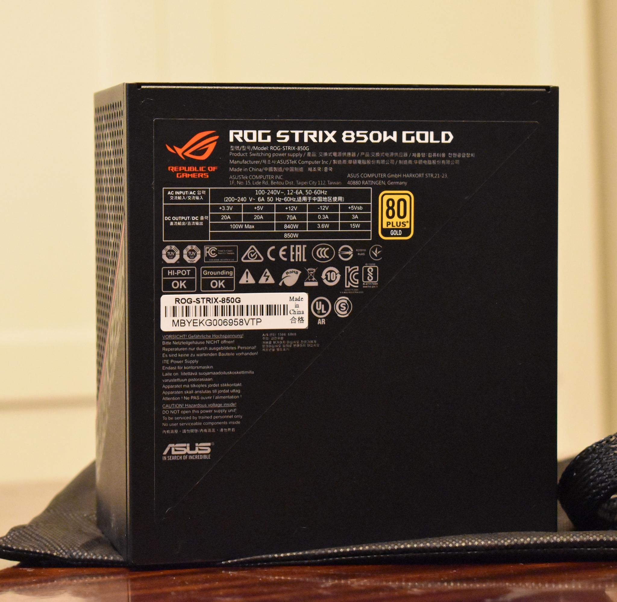 ASUS ROG Strix 850W ATX Power Supply (PSU) 80+ Gold Certified 