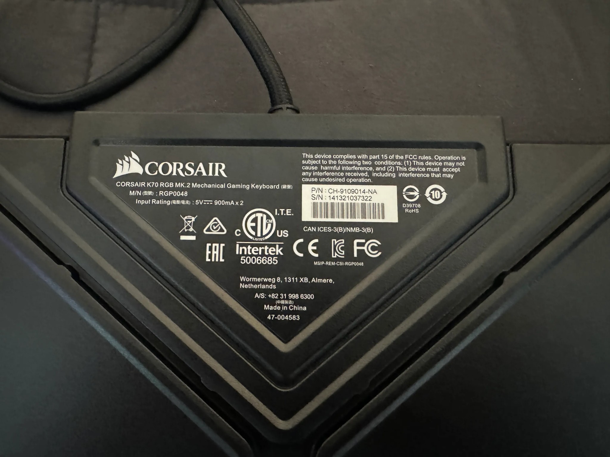 Corsair K70 RGB MK.2 Rapid-fire Mechanical Gaming Keyboard CHERRY MX Speed