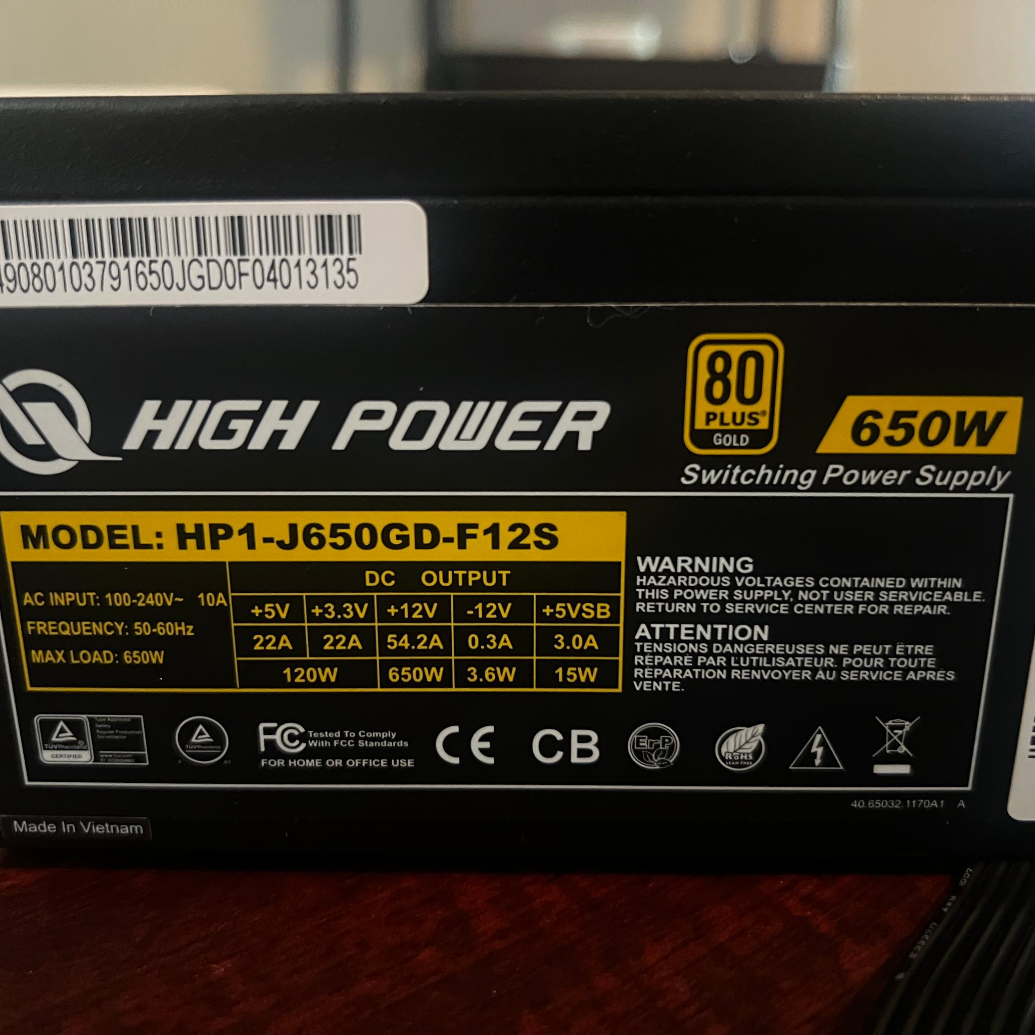 High Power 650w 80GOLD