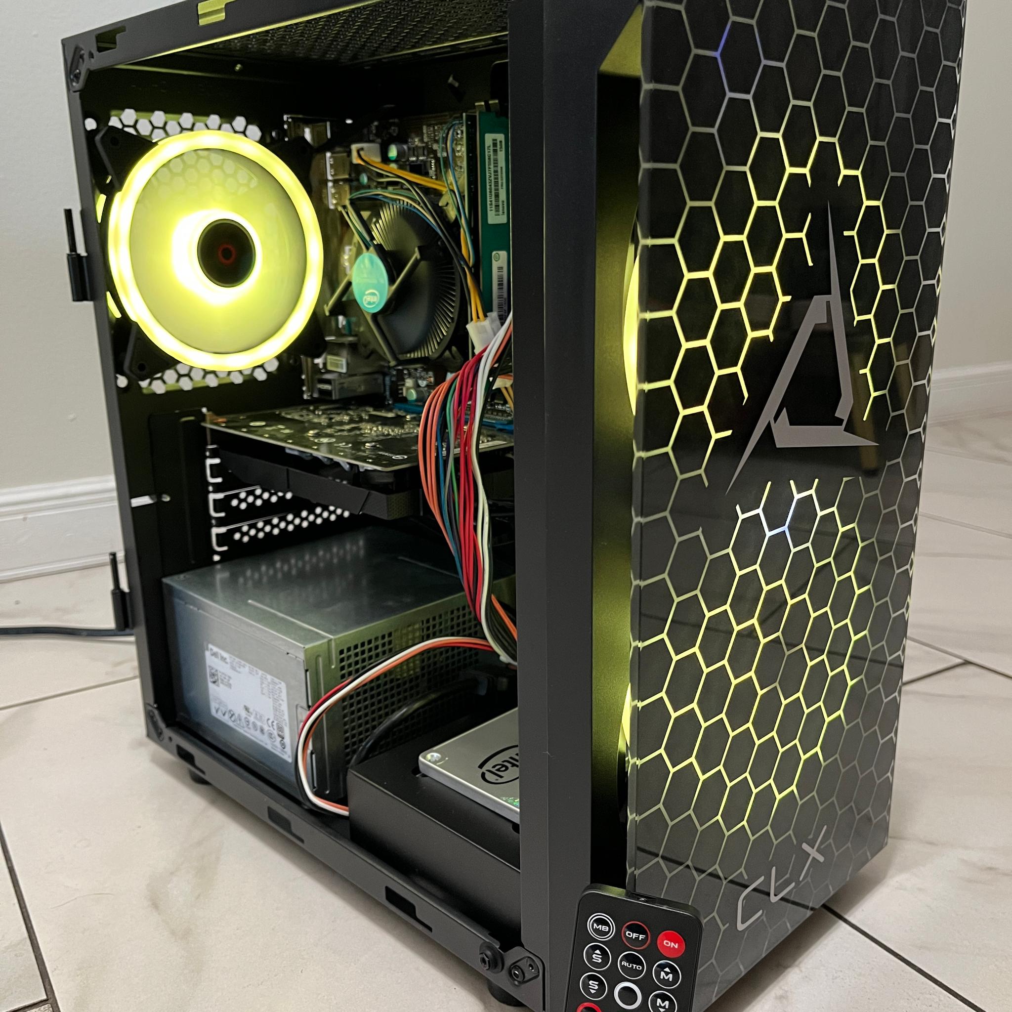 Super Budget PC - Intel i3-4160, NVIDIA GT 1030, 12GB RAM, 378GB Storage, w/ Wi-Fi, BT & RGB Remote