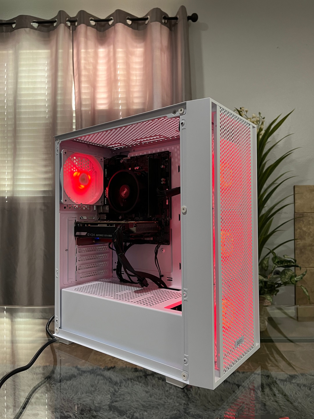 ゲーミングPC Ryzen5 2600 GTX1060 SSD256GB 8GB GTX 1060 6GB, Ryzen 5 2600, 8GB RAM | White RGB Gaming Computer/Pc
