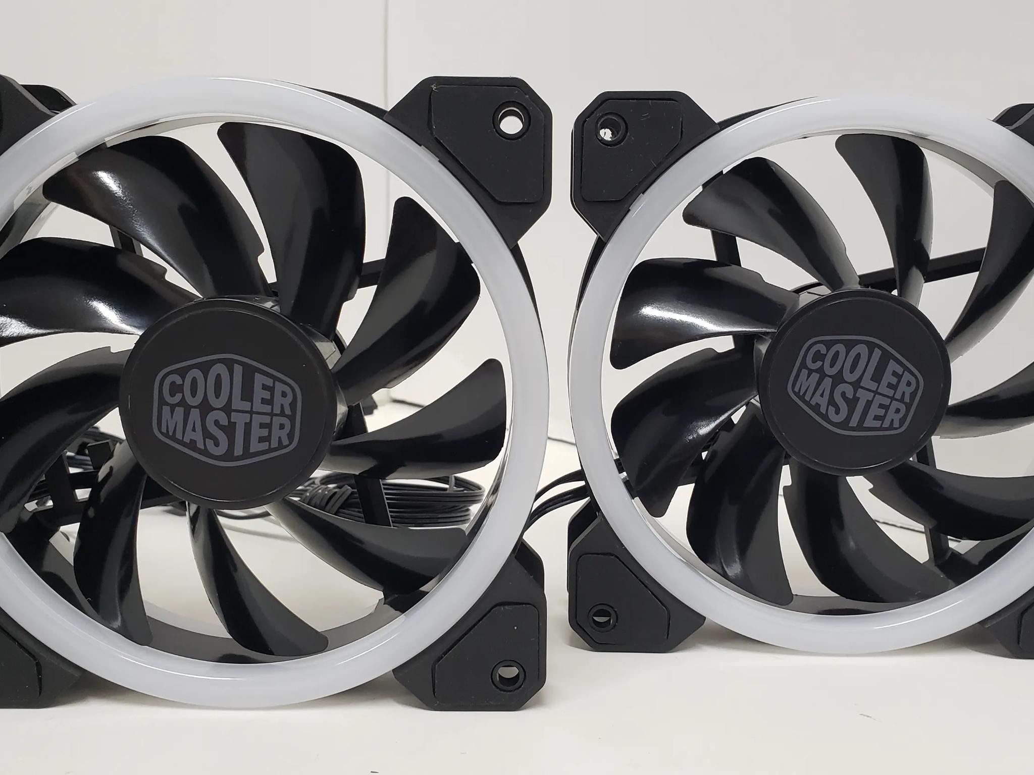 Cooler Master 120mm ARGB case fans, 3-pin, 1200 RPM, 12V/0.6A - LOT of 4 fans