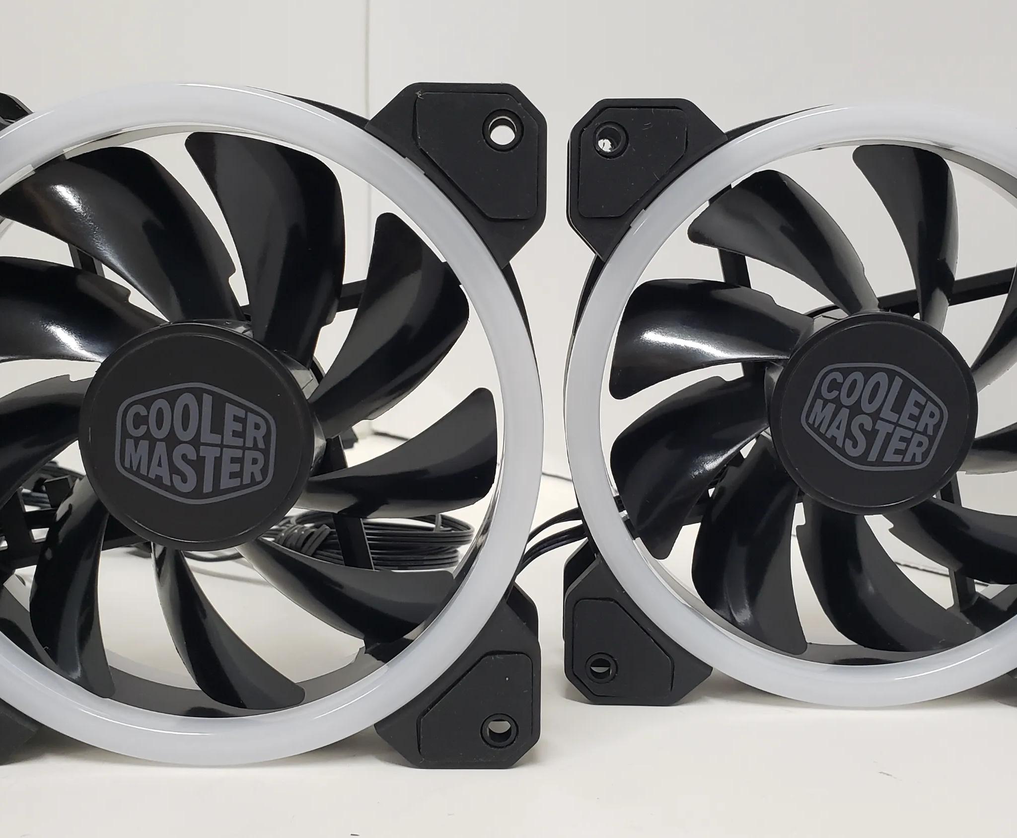 Cooler Master 120mm ARGB case fans, 3-pin, 1200 RPM, 12V/0.6A - LOT of 4 fans